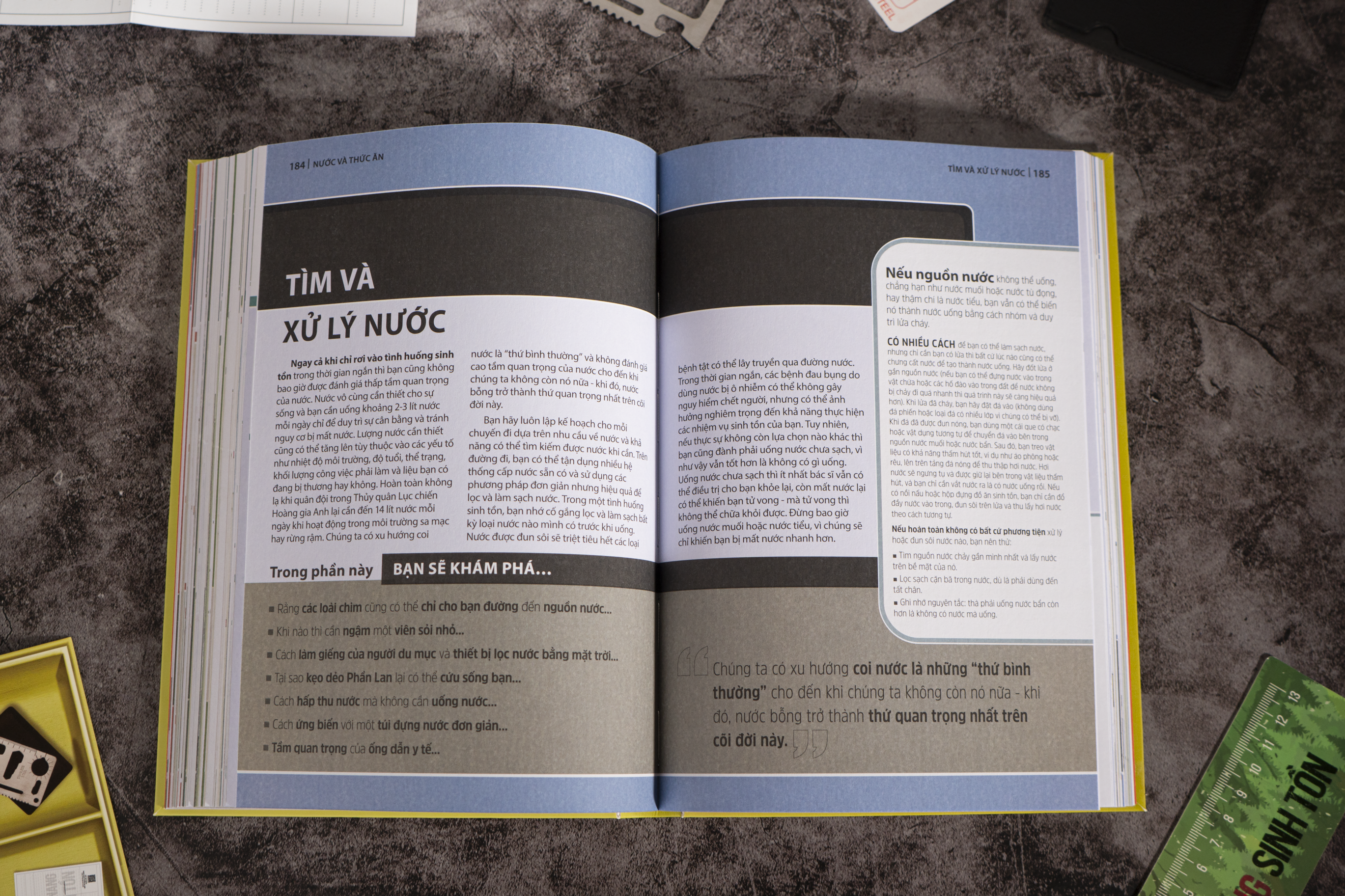 Cẩm Nang Sinh Tồn - Hơn 100 Kỹ Năng Sống Còn Cho Các Cuộc Phiêu Lưu Nơi Hoang Dã - Bìa Cứng - Tặng Kèm Bookmark + Thép Đa Năng + Bảng Kế Hoạch Hành Động Khẩn Cấp - Ảnh 15
