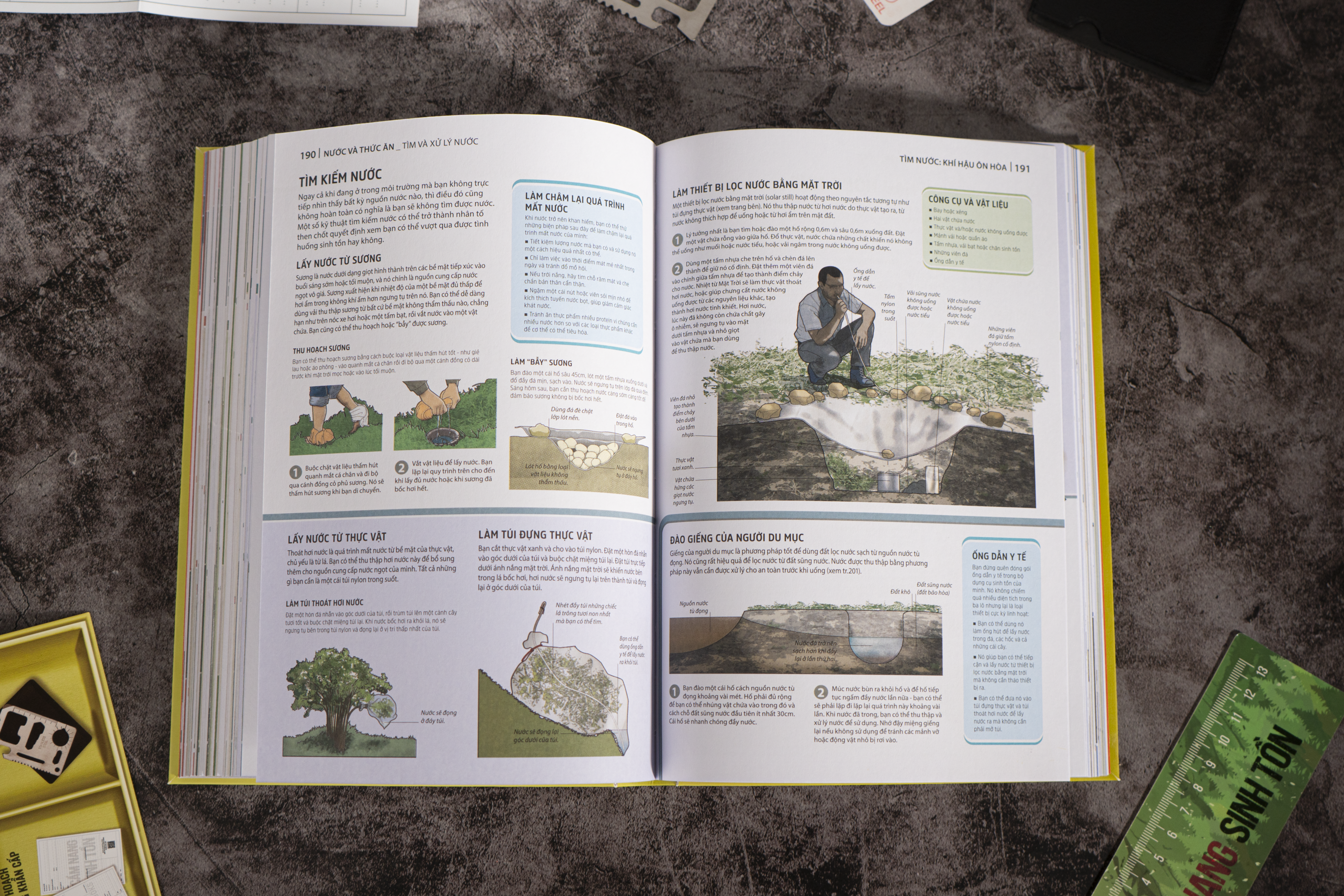 Cẩm Nang Sinh Tồn - Hơn 100 Kỹ Năng Sống Còn Cho Các Cuộc Phiêu Lưu Nơi Hoang Dã - Bìa Cứng - Tặng Kèm Bookmark + Thép Đa Năng + Bảng Kế Hoạch Hành Động Khẩn Cấp - Ảnh 18