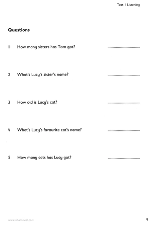cambridge english starters three practice tests (+cd) + audio scripts & answer key (bộ) - Ảnh 7