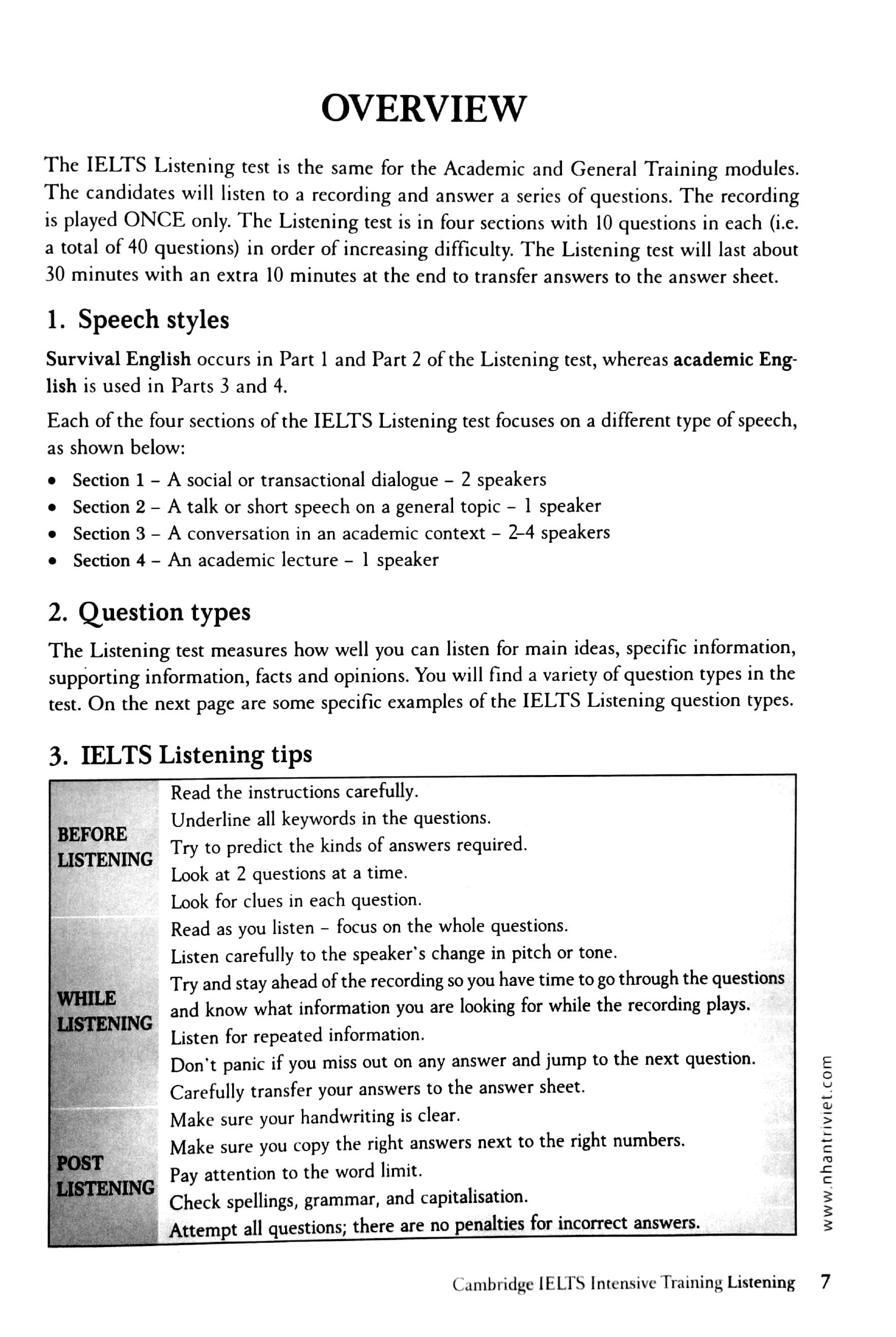cambridge ielts intensive training - listening (cd) (2018) - Ảnh 4