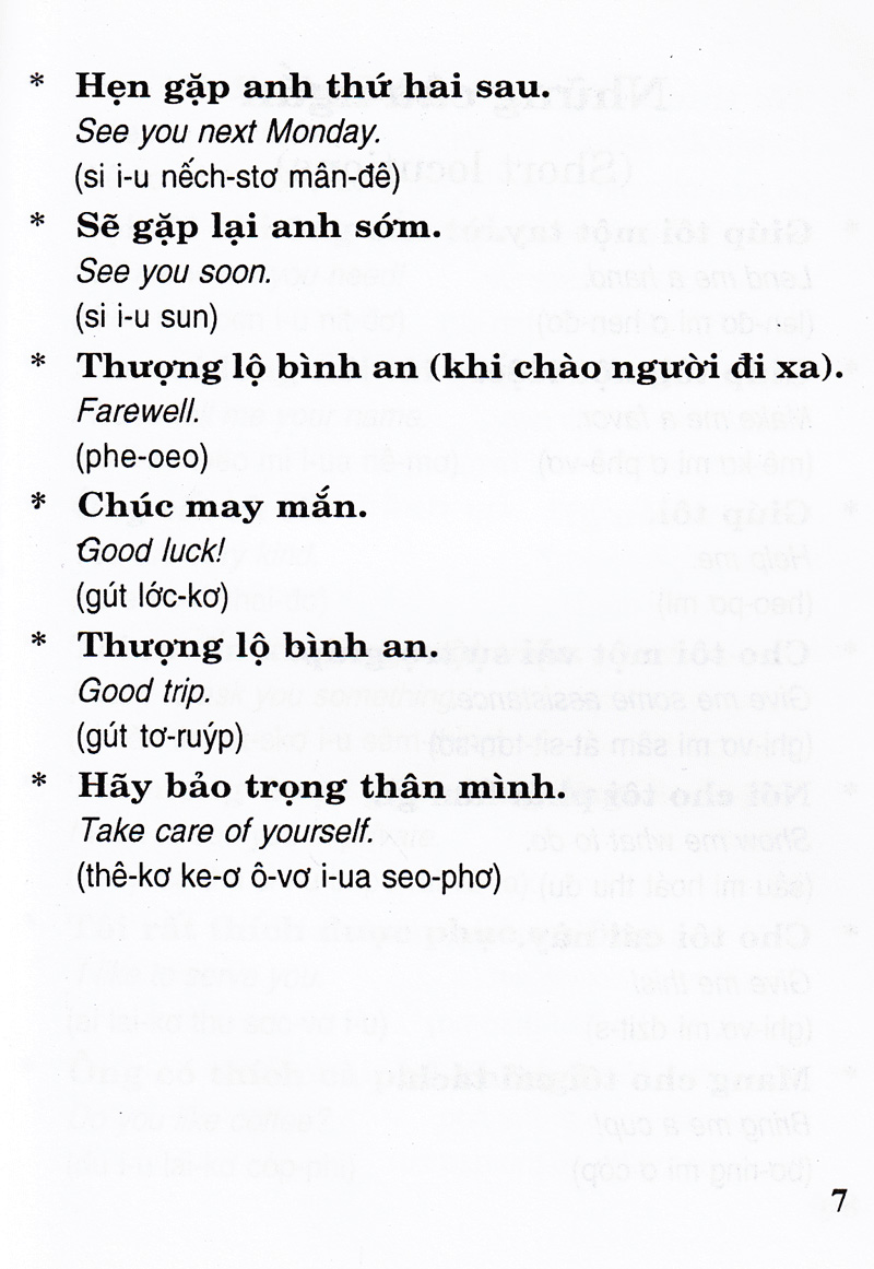 căn bản đàm thoại tiếng anh (dành cho tài xế taxi, cyclo, honda ôm) - Ảnh 6