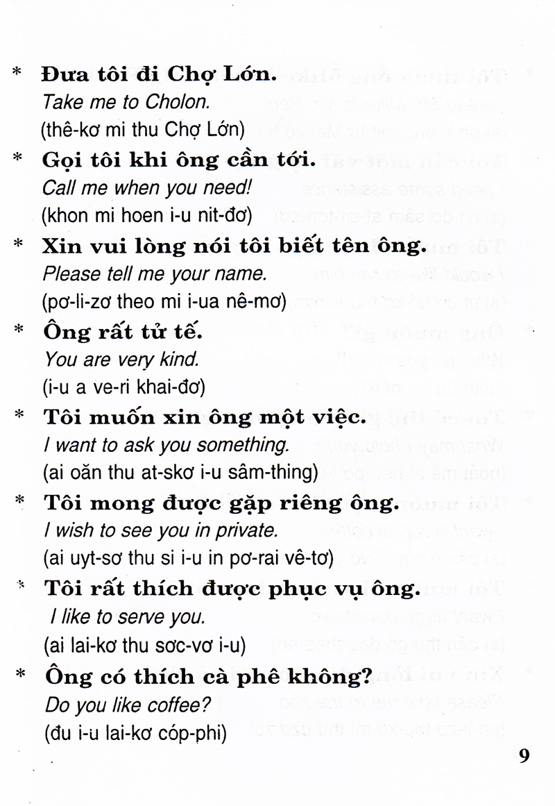 căn bản đàm thoại tiếng anh (dành cho tài xế taxi, cyclo, honda ôm) - Ảnh 8