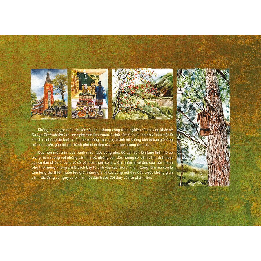 cảnh sắc đà lạt xứ ngàn hoa (tranh & ký họa) (bìa cứng) - Ảnh 3