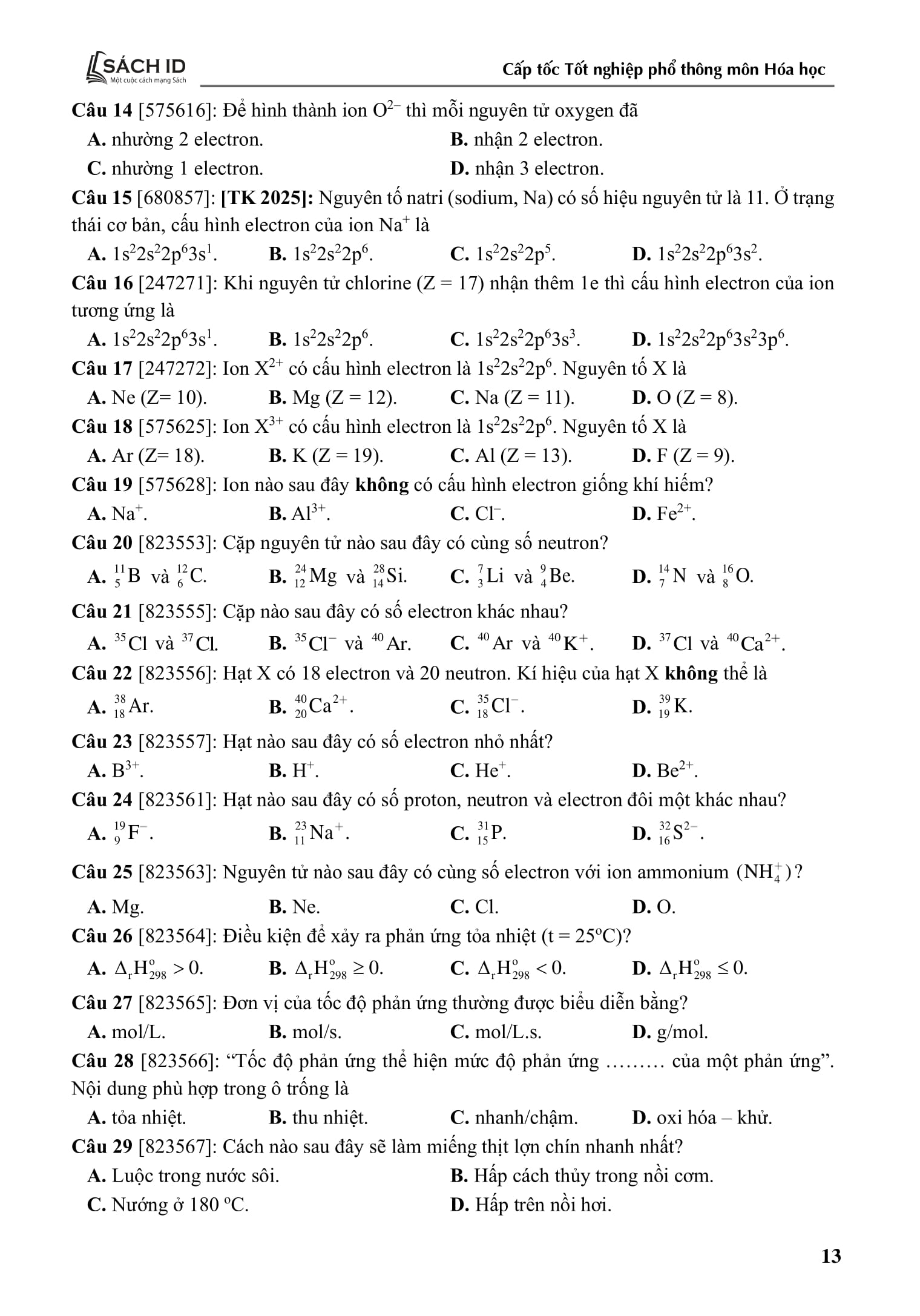 Cấp Tốc Tốt Nghiệp Phổ Thông - Môn Hóa Học - Ảnh 9