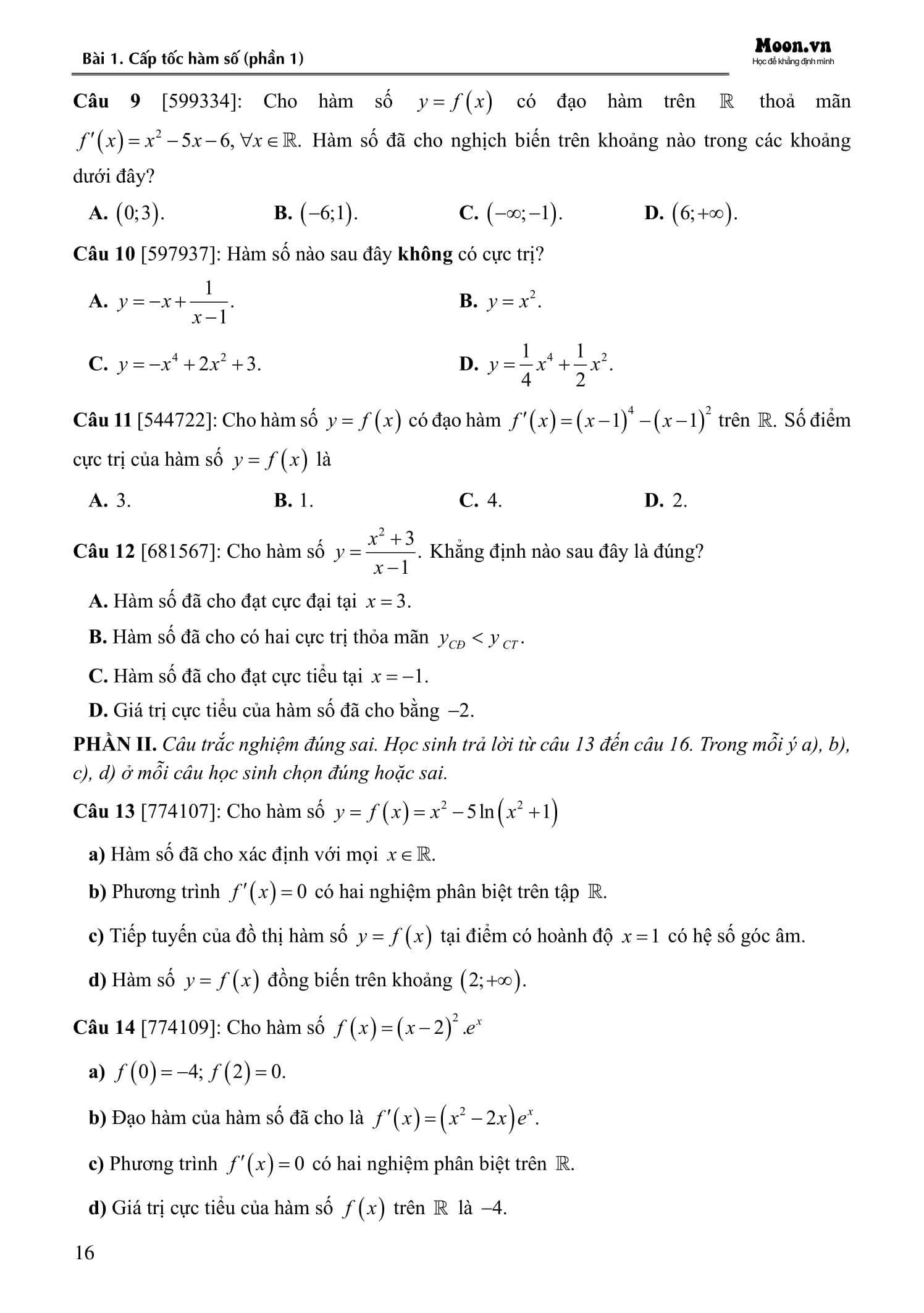 Cấp Tốc Tốt Nghiệp Phổ Thông - Môn Toán Học - Ảnh 10