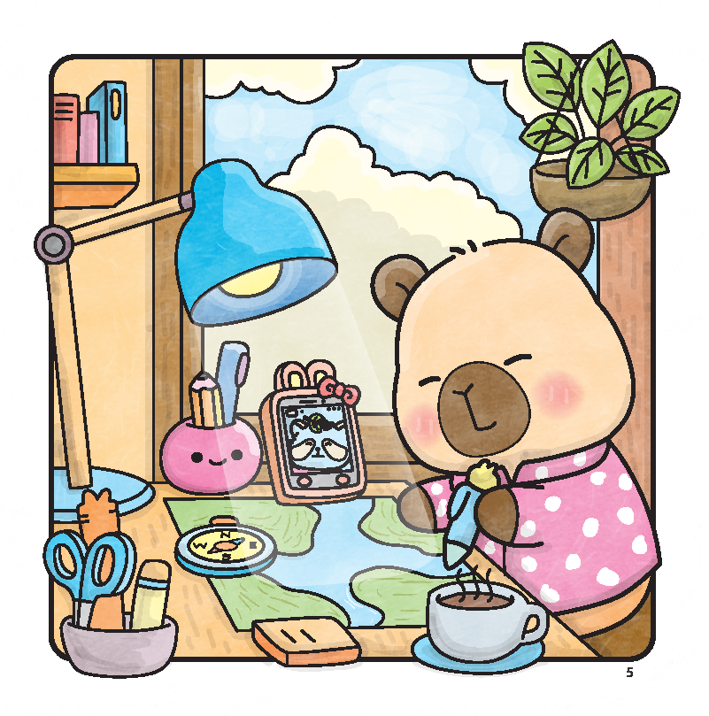 Capy Holiday - Cute And Comfy Cloring Book - Ảnh 5