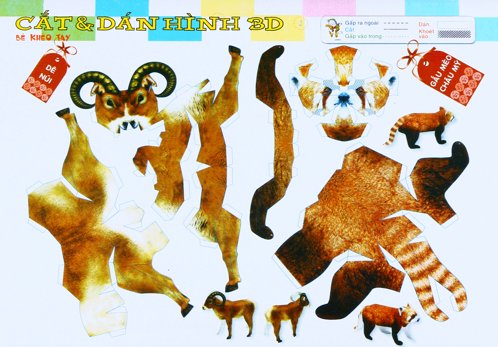 cắt dán hình 3d - bé khéo tay - bộ tư duy - Ảnh 5
