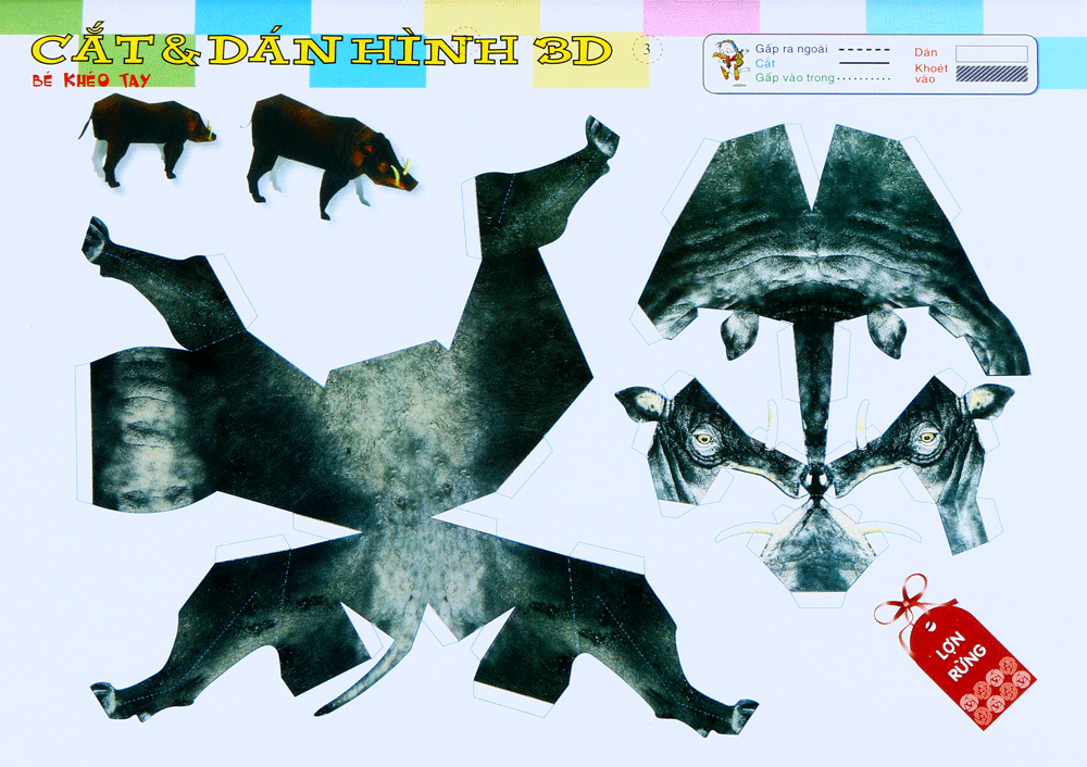 cắt dán hình 3d - bé khéo tay - bộ tư duy - Ảnh 6