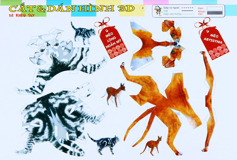 cắt dán hình 3d - bé khéo tay - bộ tư duy - Ảnh 7