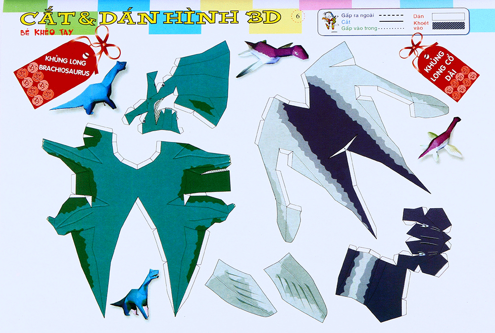 cắt dán hình 3d - bé khéo tay - bộ tư duy - Ảnh 9