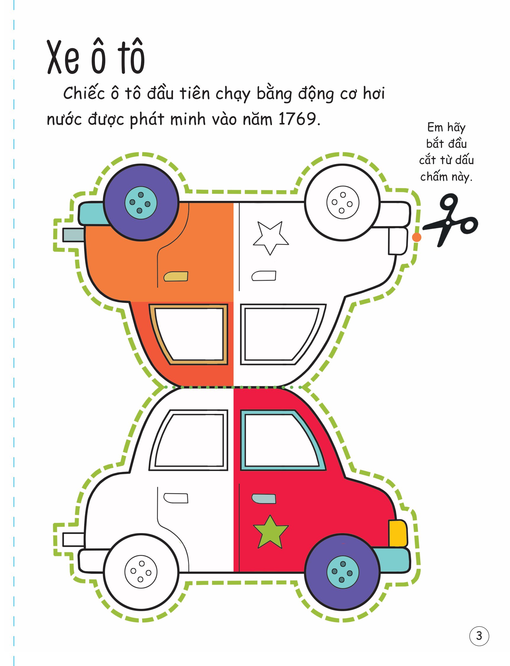 cắt, gấp, tô màu - các loại phương tiện - Ảnh 4