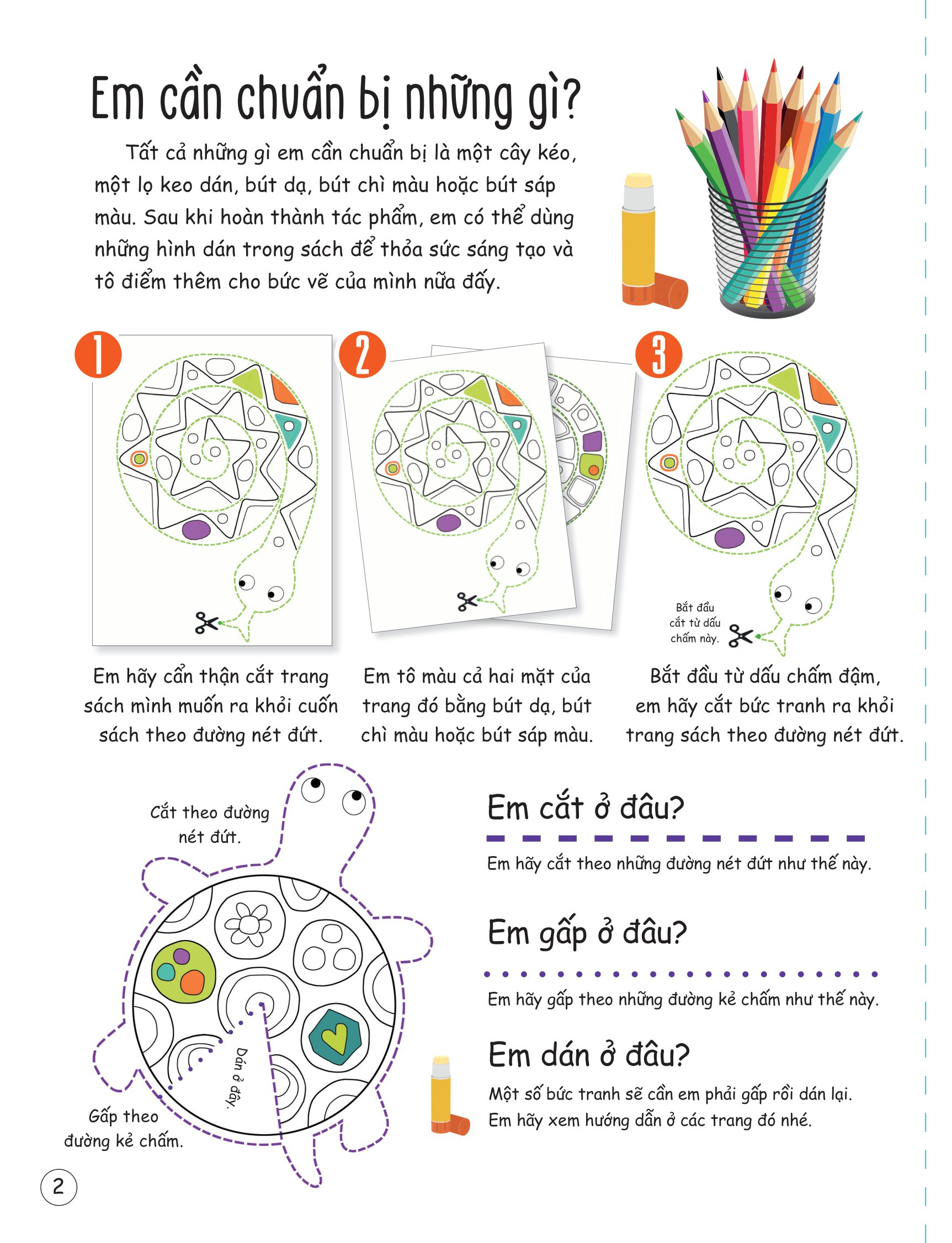 cắt, gấp, tô màu - thế giới động vật - Ảnh 3