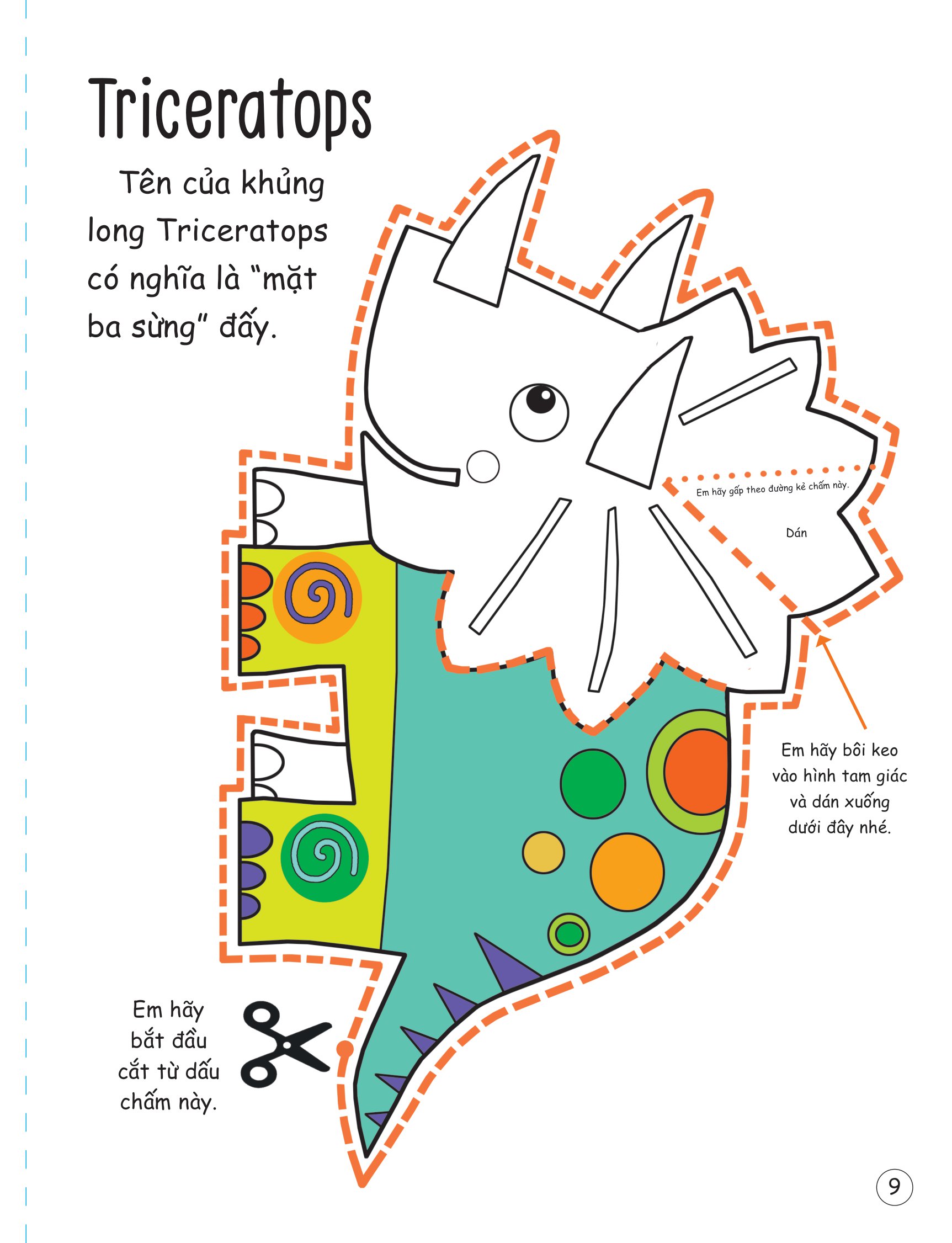 cắt, gấp, tô màu - thế giới khủng long - Ảnh 10