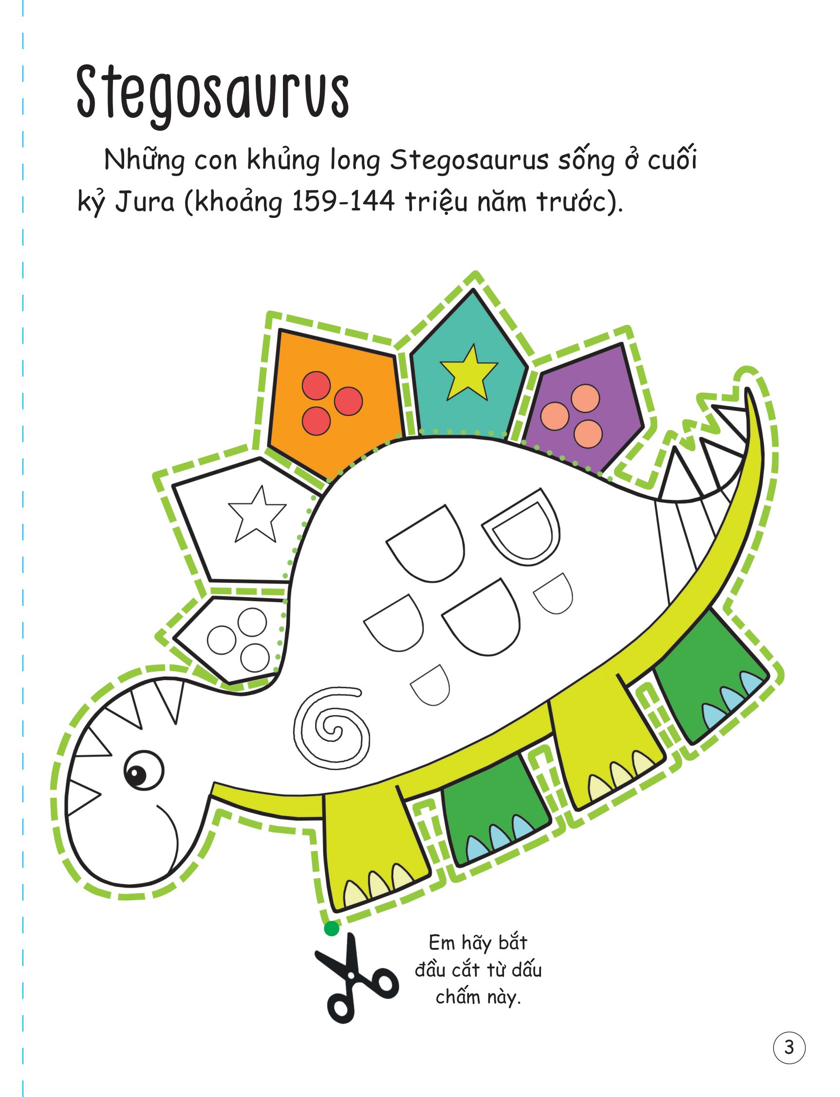 cắt, gấp, tô màu - thế giới khủng long - Ảnh 4