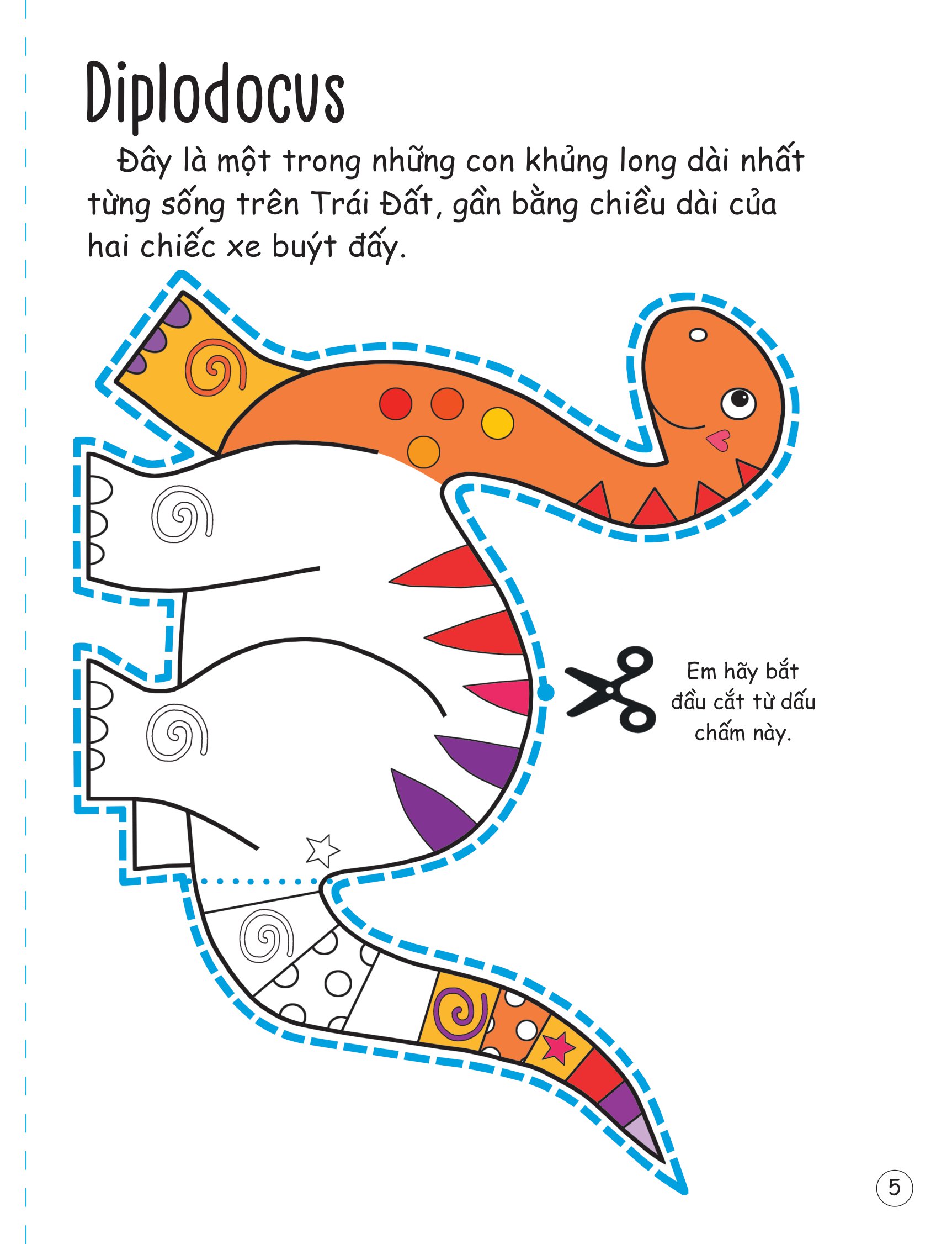 cắt, gấp, tô màu - thế giới khủng long - Ảnh 6