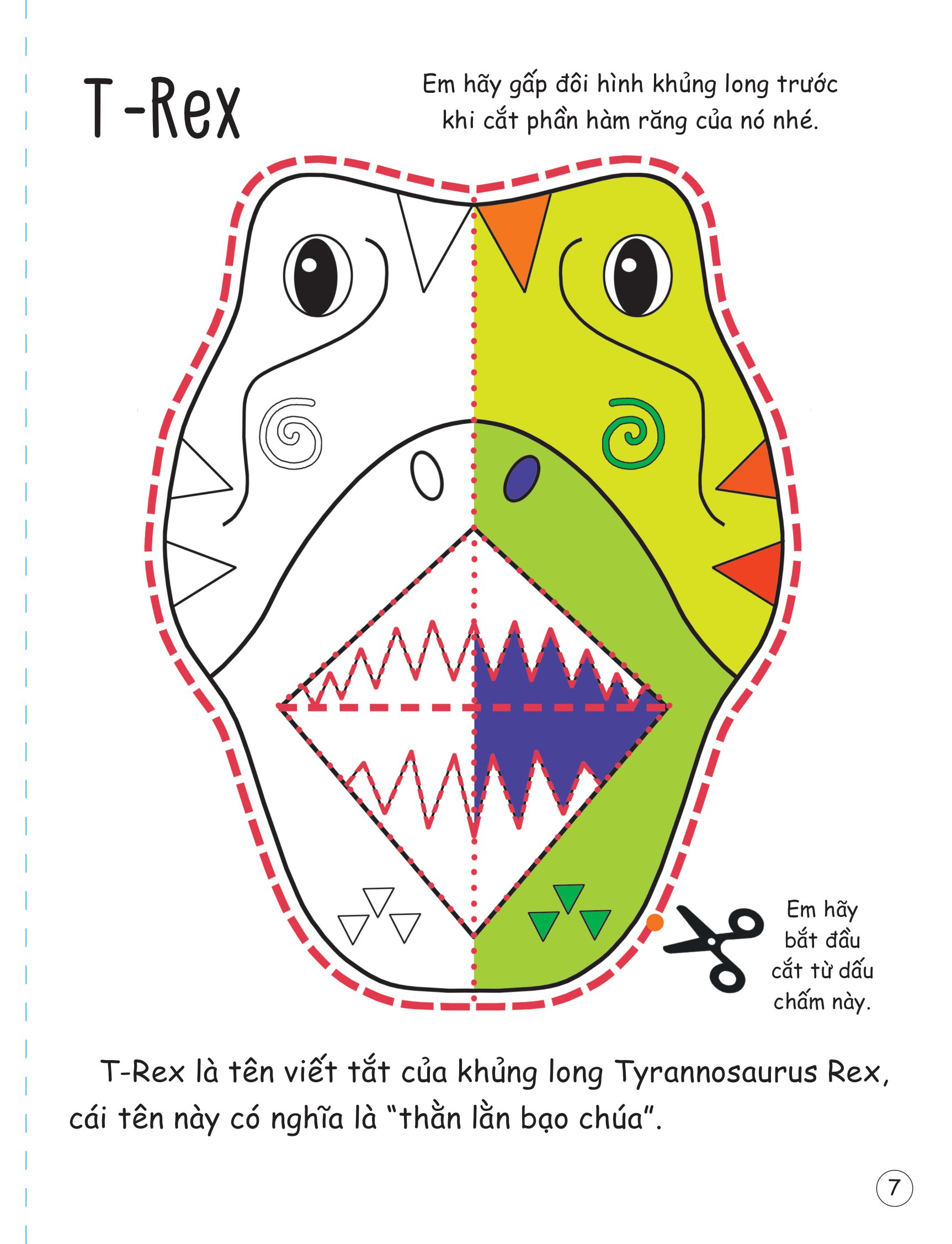 cắt, gấp, tô màu - thế giới khủng long - Ảnh 8