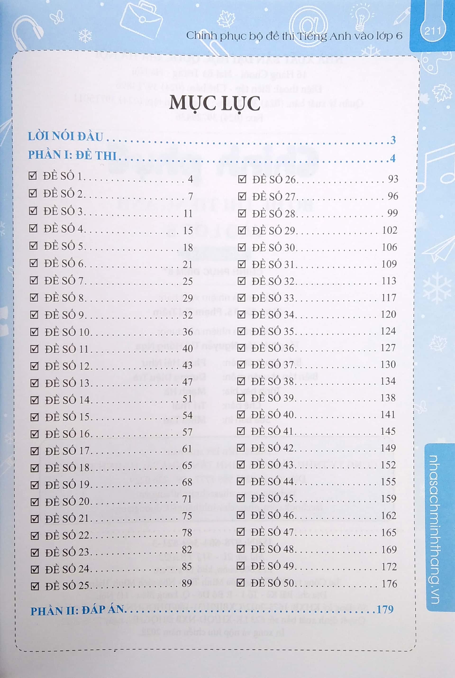 chinh phục bộ đề thi tiếng anh vào lớp 6 (tái bản 2022) - Ảnh 3