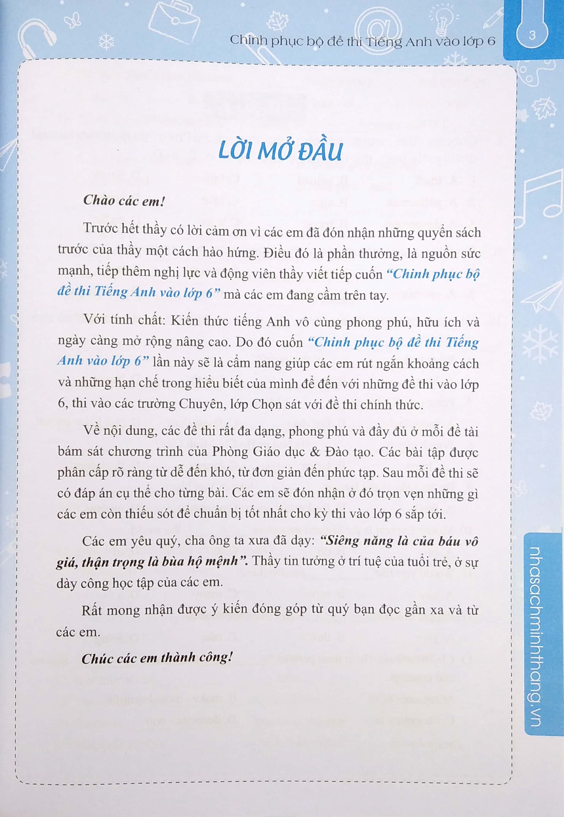 chinh phục bộ đề thi tiếng anh vào lớp 6 (tái bản 2022) - Ảnh 4