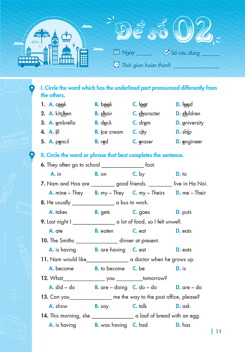 chinh phục đề thi vào lớp 6 trường thcs chất lượng cao môn tiếng anh - Ảnh 10