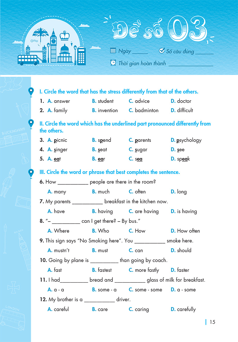 chinh phục đề thi vào lớp 6 trường thcs chất lượng cao môn tiếng anh - Ảnh 14