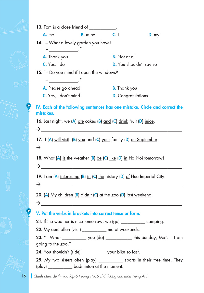 chinh phục đề thi vào lớp 6 trường thcs chất lượng cao môn tiếng anh - Ảnh 15