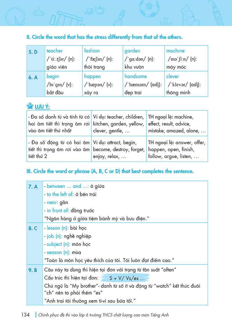 chinh phục đề thi vào lớp 6 trường thcs chất lượng cao môn tiếng anh - Ảnh 19