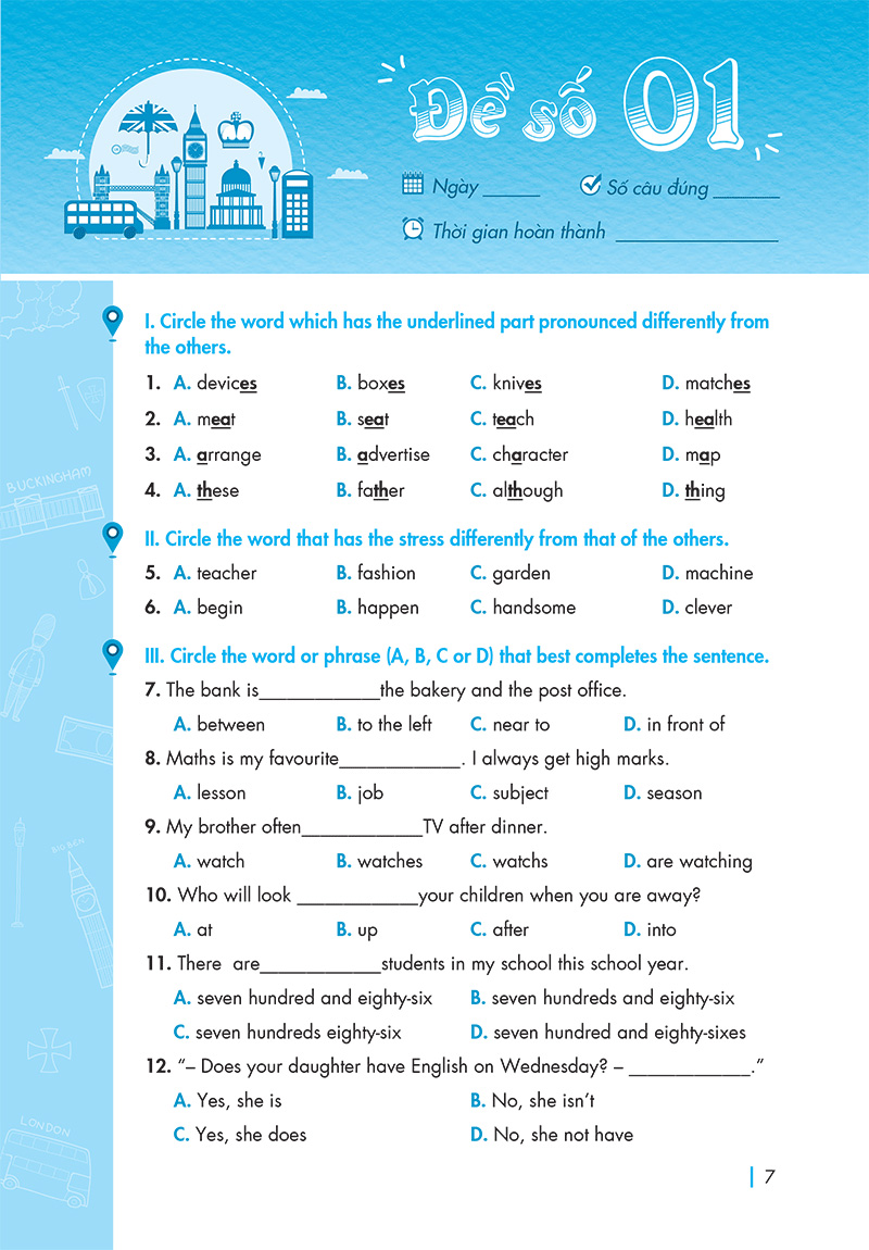 chinh phục đề thi vào lớp 6 trường thcs chất lượng cao môn tiếng anh - Ảnh 6