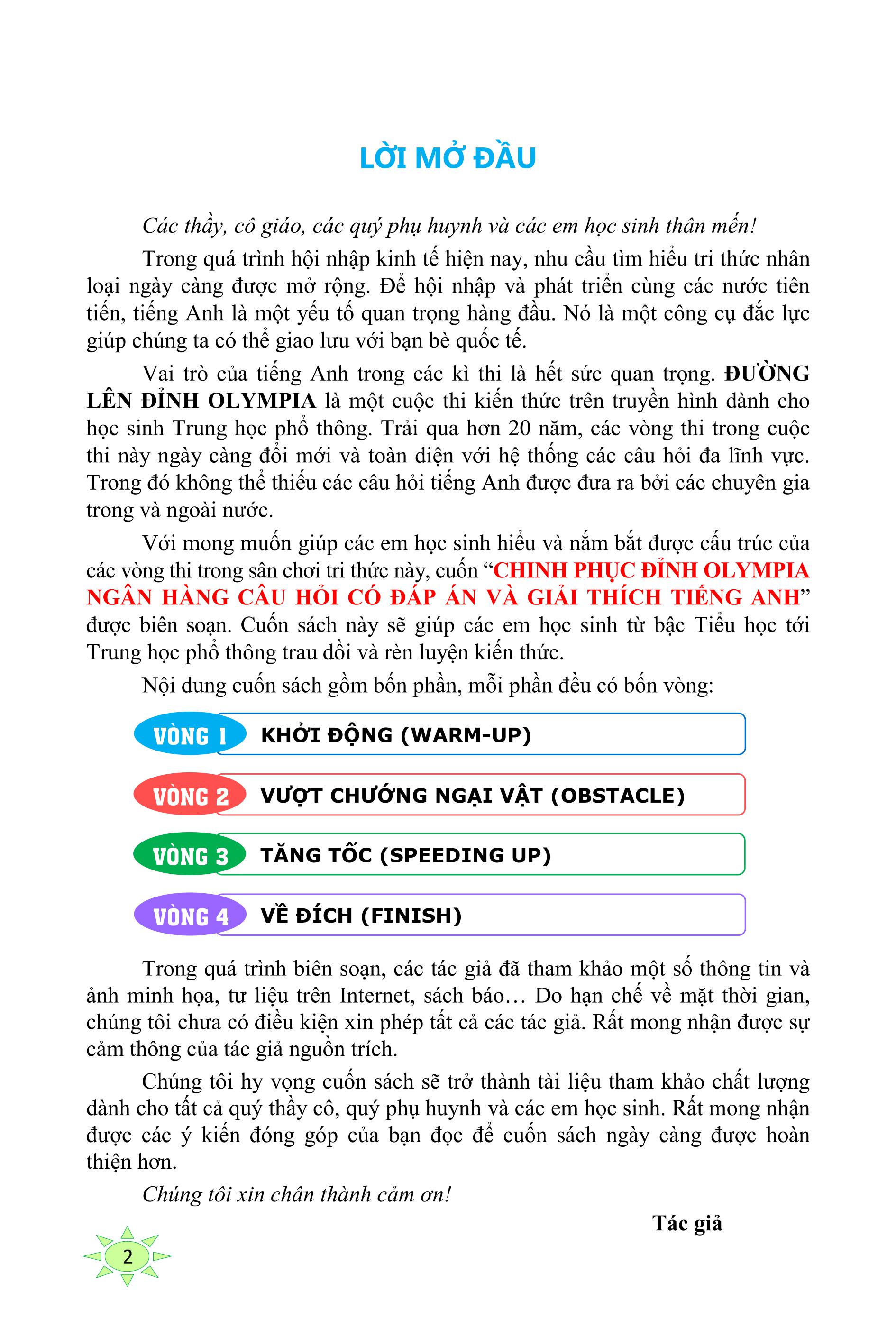chinh phục đỉnh olympia ngân hàng câu hỏi có đáp án và giải thích tiếng anh - Ảnh 3