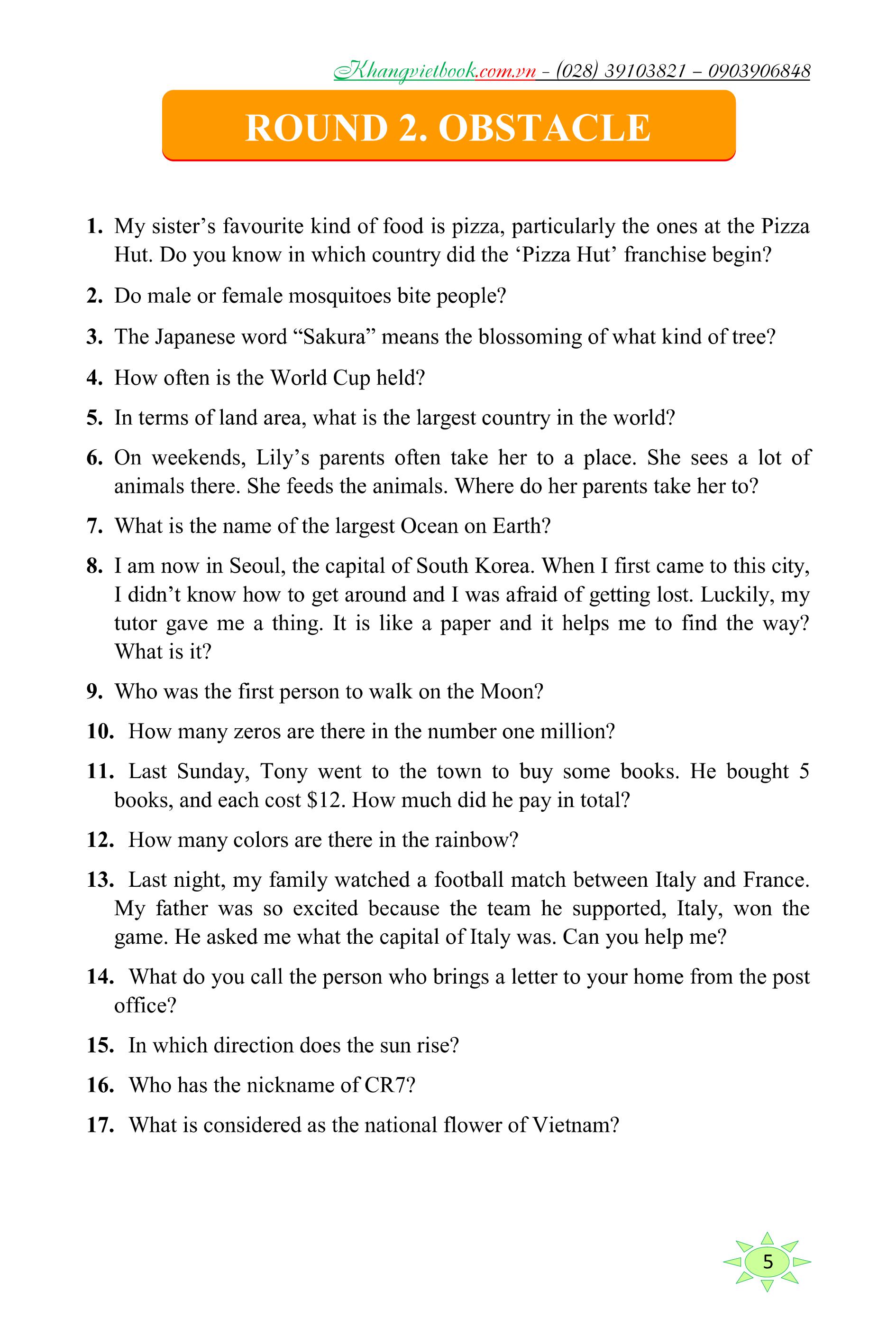 chinh phục đỉnh olympia ngân hàng câu hỏi có đáp án và giải thích tiếng anh - Ảnh 6