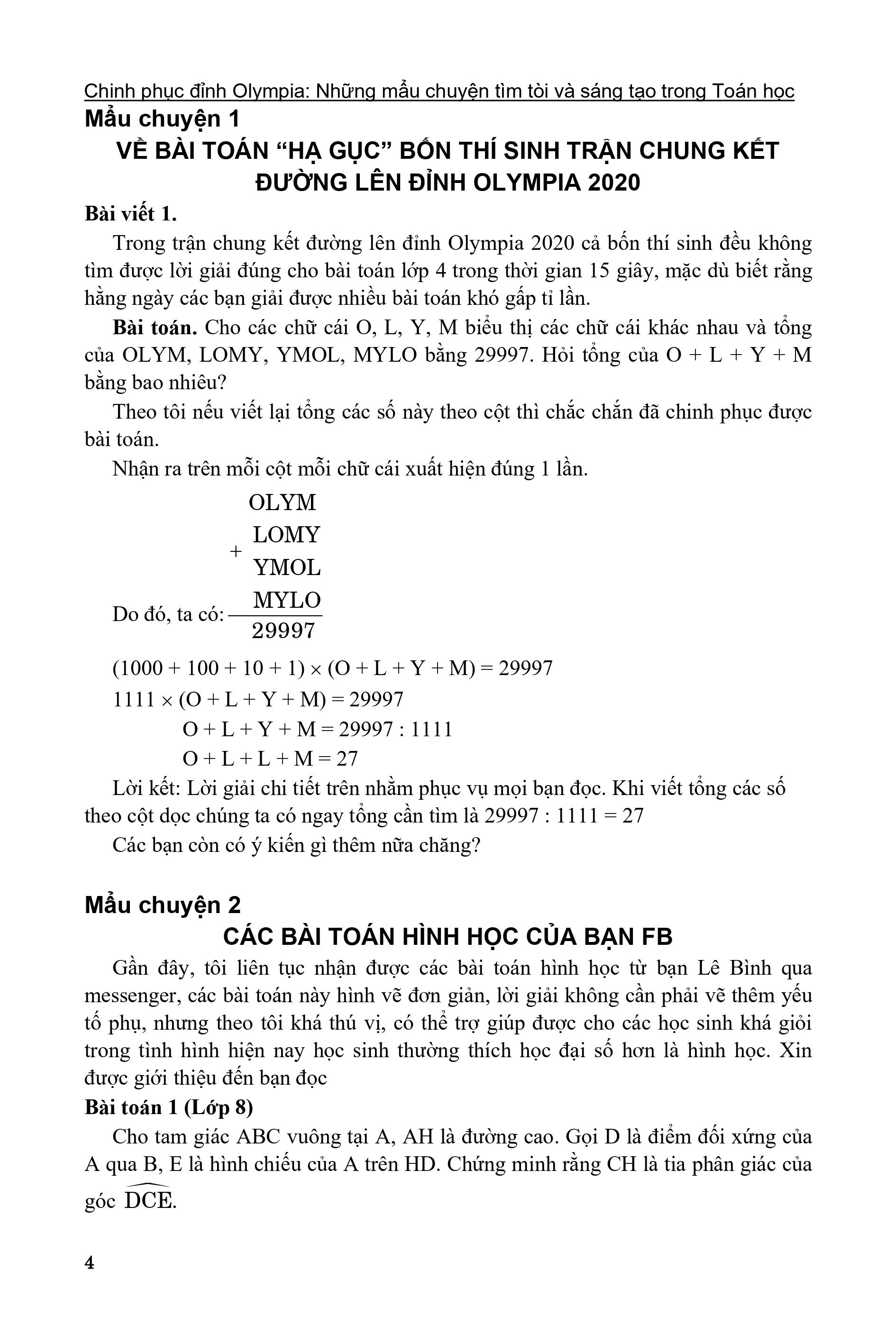 chinh phục đỉnh olympia những mẩu chuyện tìm tòi và sáng tạo trong toán học - Ảnh 4