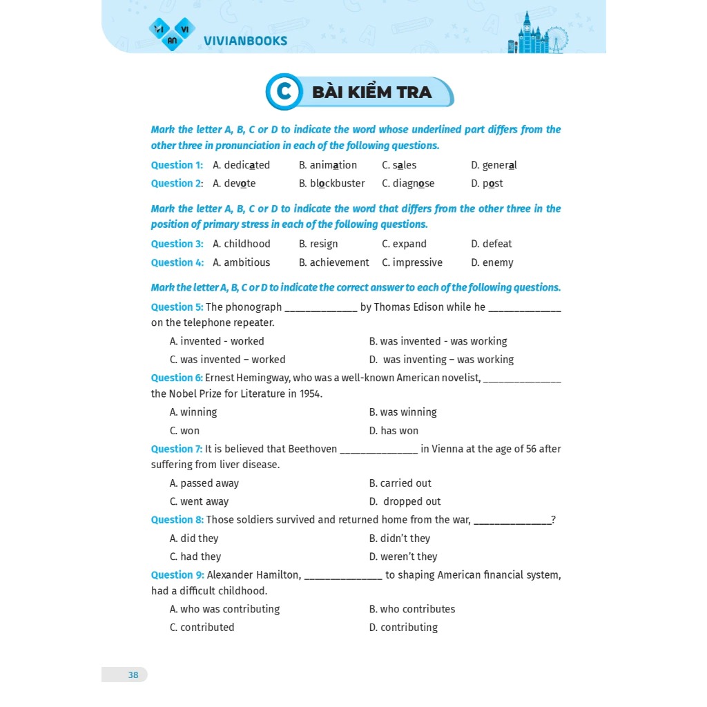 chinh phục kỳ thi vstep - 10 bộ đề thi chứng chỉ tiếng anh a2 - Ảnh 8