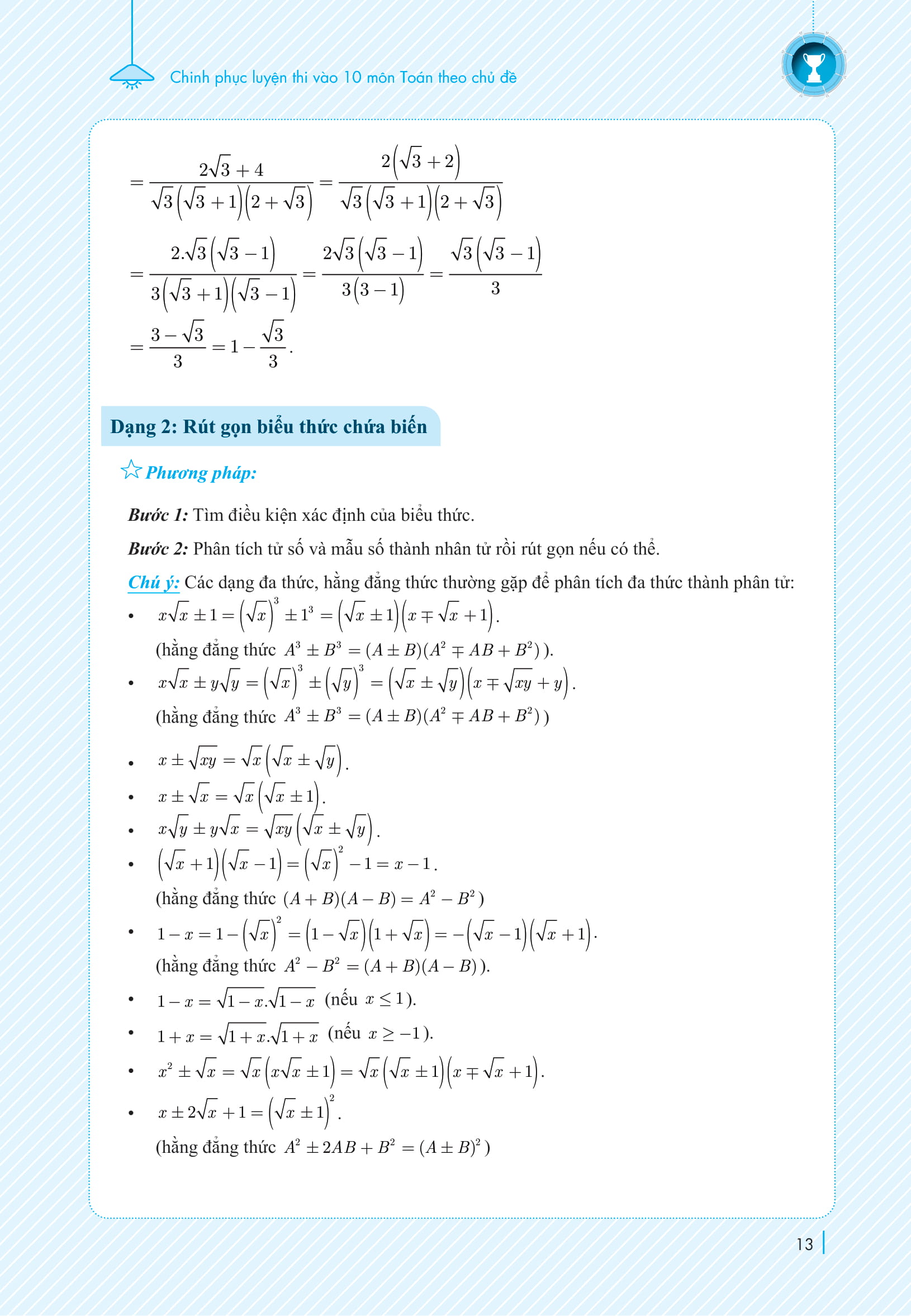 chinh phục luyện thi vào lớp 10 môn toán theo chủ đề - Ảnh 11