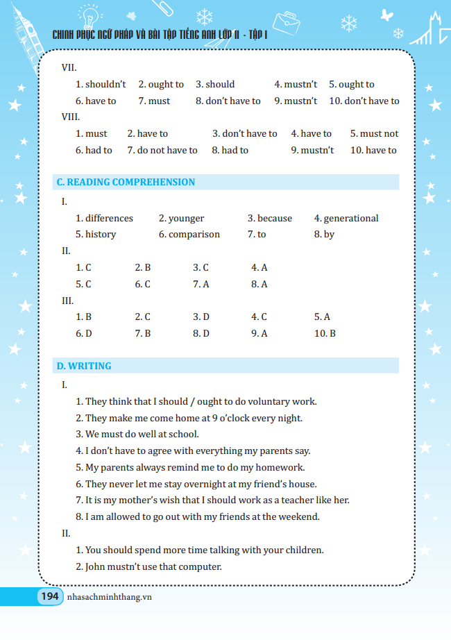 chinh phục ngữ pháp và bài tập tiếng anh 11 - tập 1 - Ảnh 12