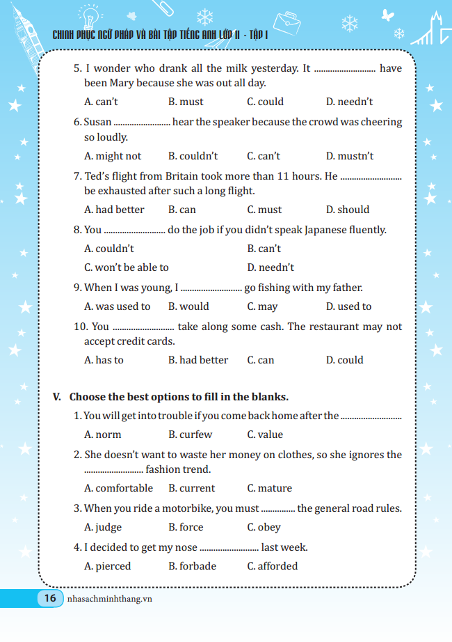 chinh phục ngữ pháp và bài tập tiếng anh 11 - tập 1 - Ảnh 9