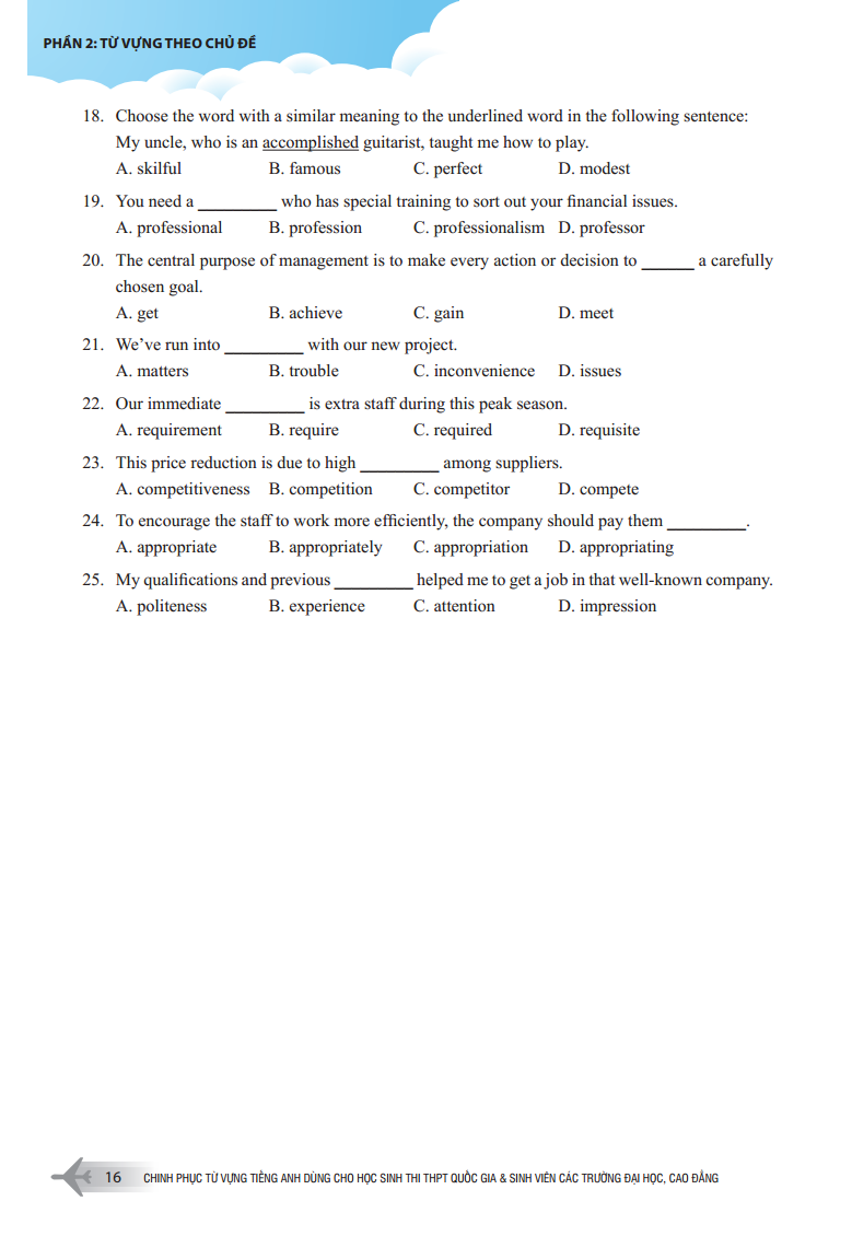 chinh phục từ vựng tiếng anh dùng cho học sinh thi thpt quốc gia và sinh viên các trường đại học, cao đẳng - Ảnh 13