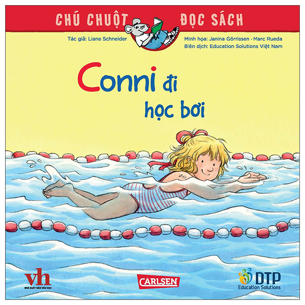 chú chuột đọc sách - conni đi học bơi