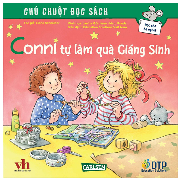 chú chuột đọc sách - conni tự làm quà giáng sinh