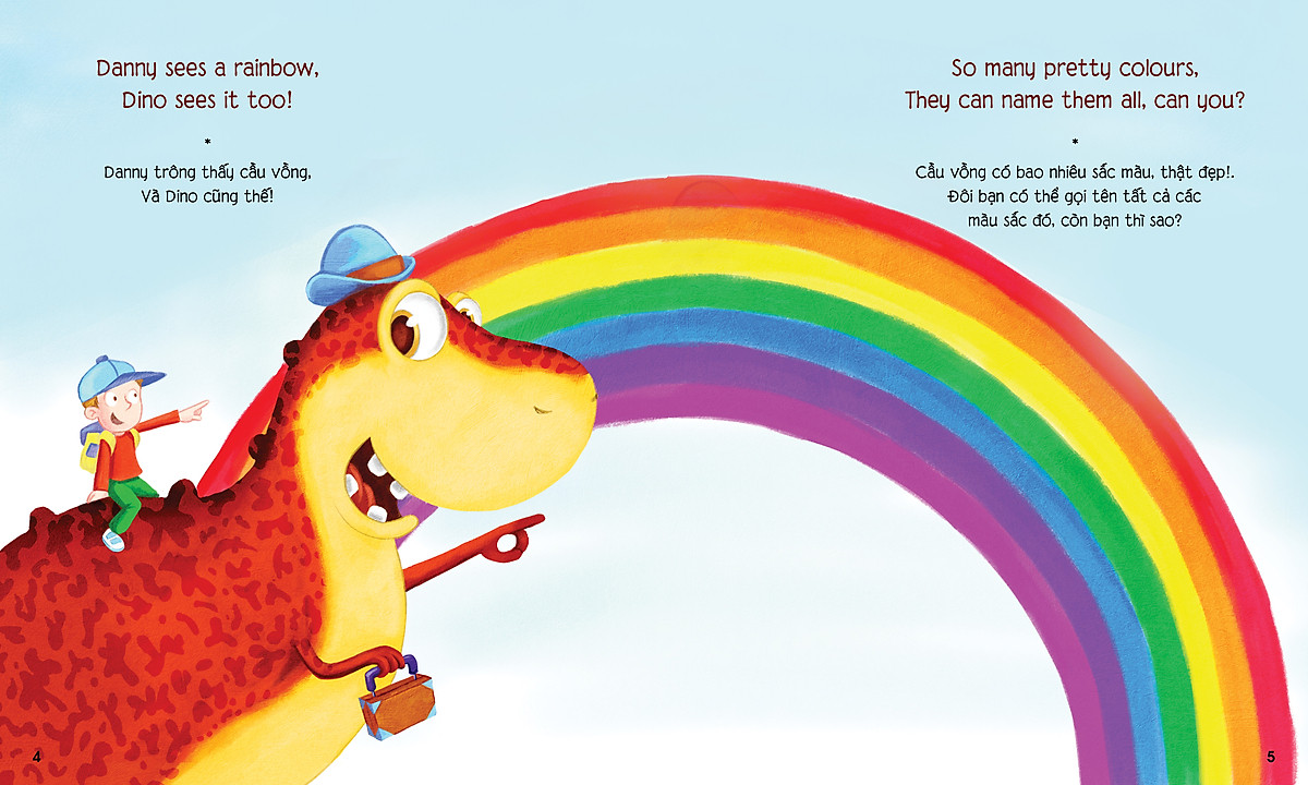chú khủng long tham ăn: giải cứu cầu vồng – bài học về màu sắc (song ngữ) - Ảnh 4
