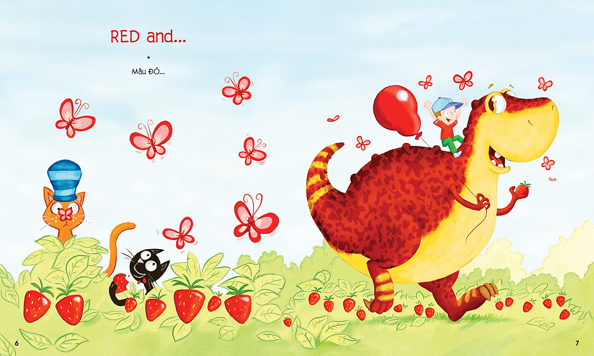 chú khủng long tham ăn: giải cứu cầu vồng – bài học về màu sắc (song ngữ) - Ảnh 5