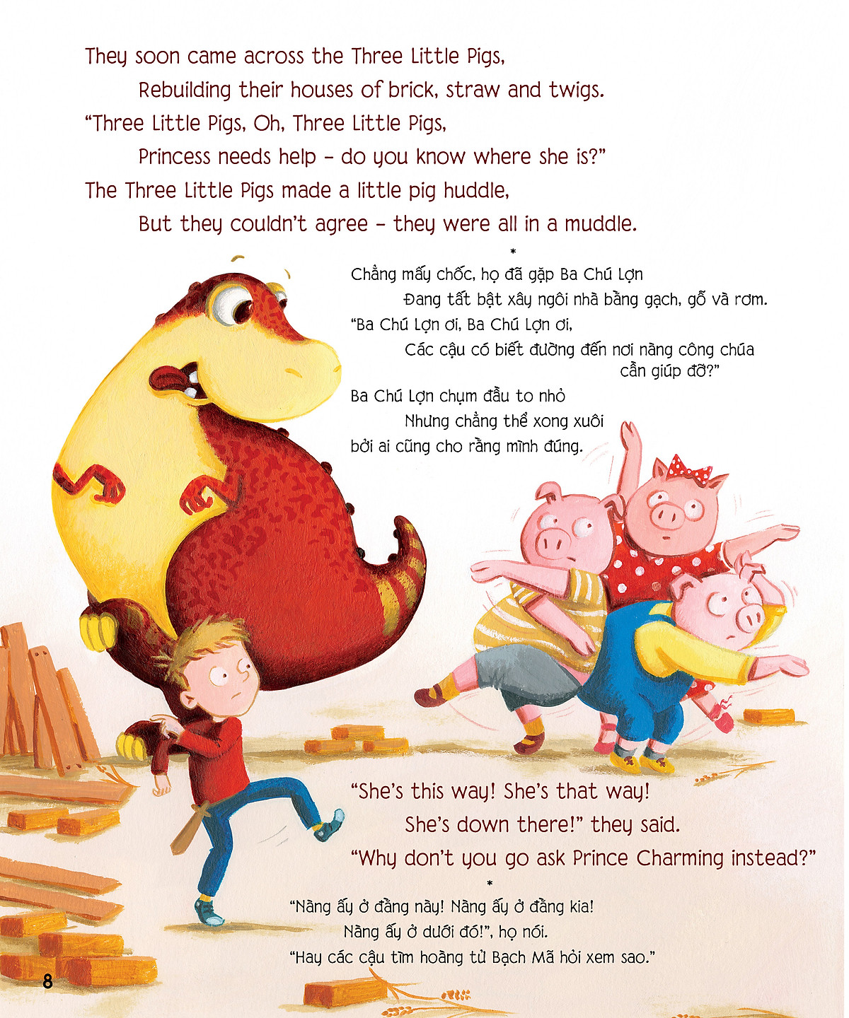 chú khủng long tham ăn: giải cứu nàng công chúa – bài học về lòng dũng cảm (song ngữ) - Ảnh 7