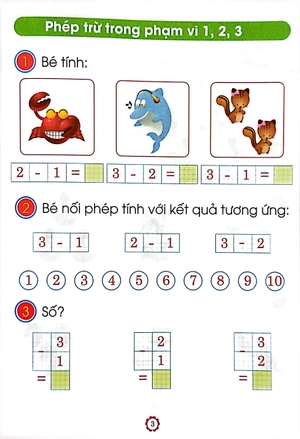 chuẩn bị bé vào lớp 1 - học toán cộng trừ trong phạm vi 10 (dành cho bé 5-6 tuổi) - Ảnh 5