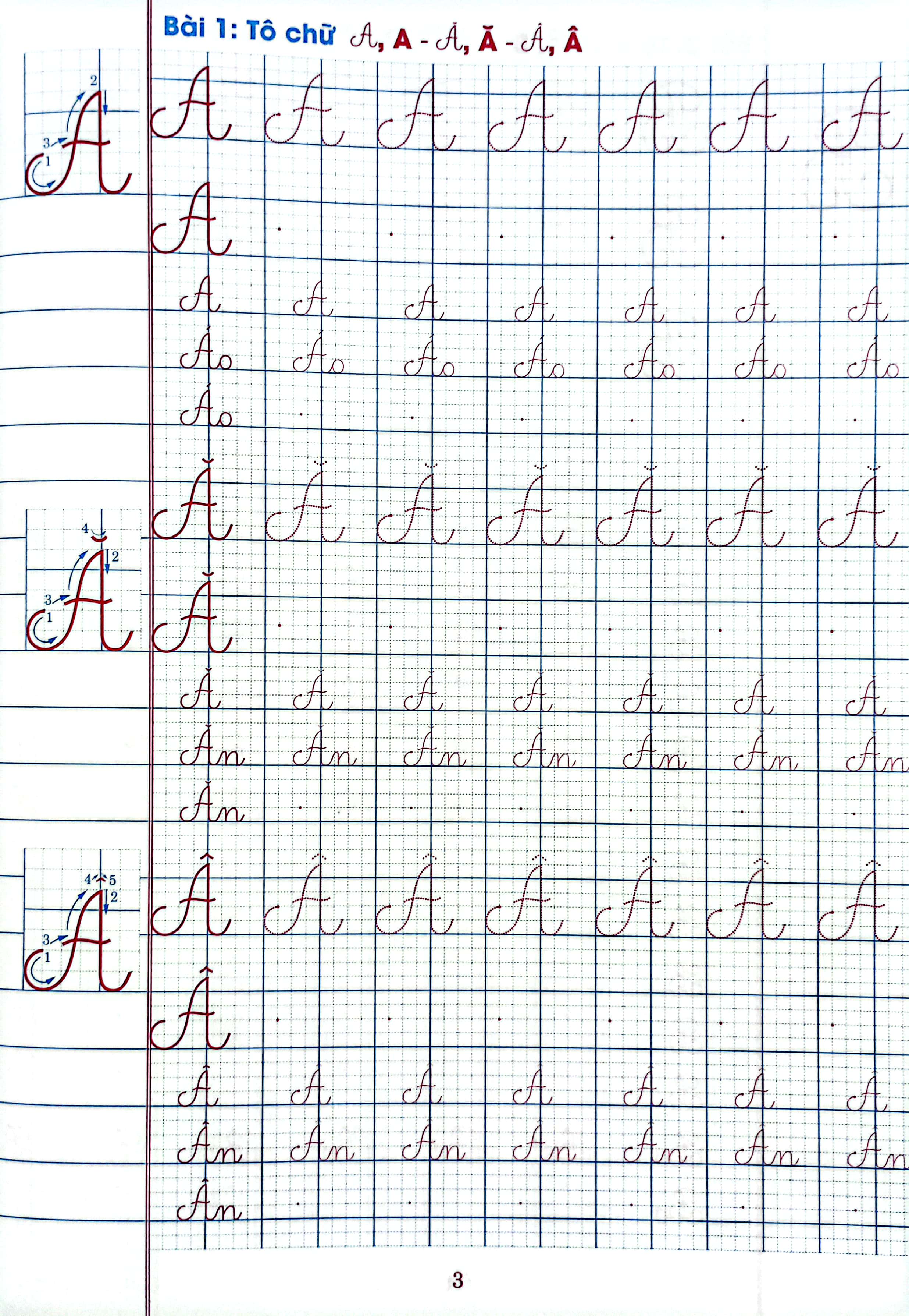 chuẩn bị bé vào lớp 1 - tô chữ hoa (dành cho bé 5-6 tuổi) - Ảnh 3