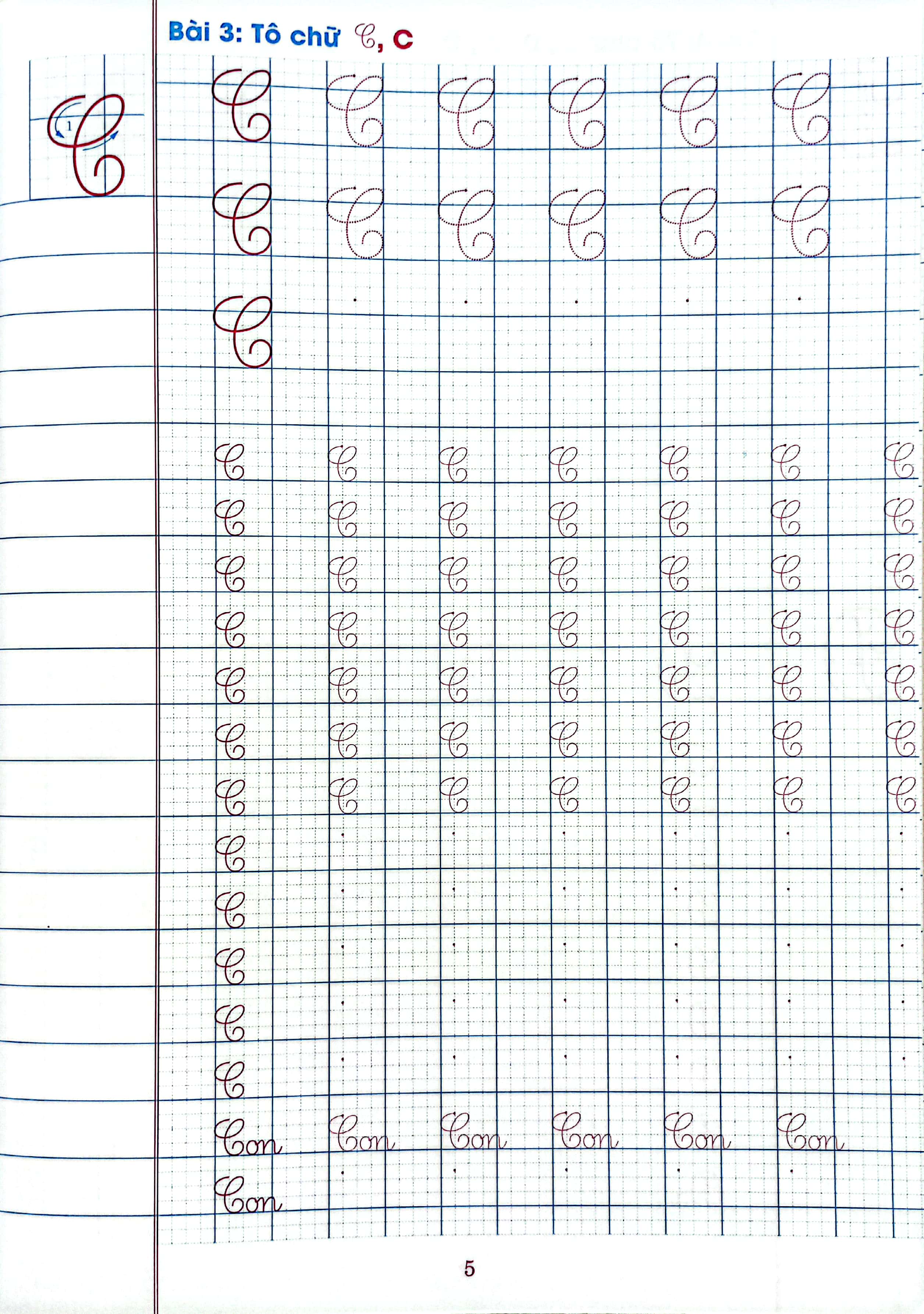 chuẩn bị bé vào lớp 1 - tô chữ hoa (dành cho bé 5-6 tuổi) - Ảnh 5