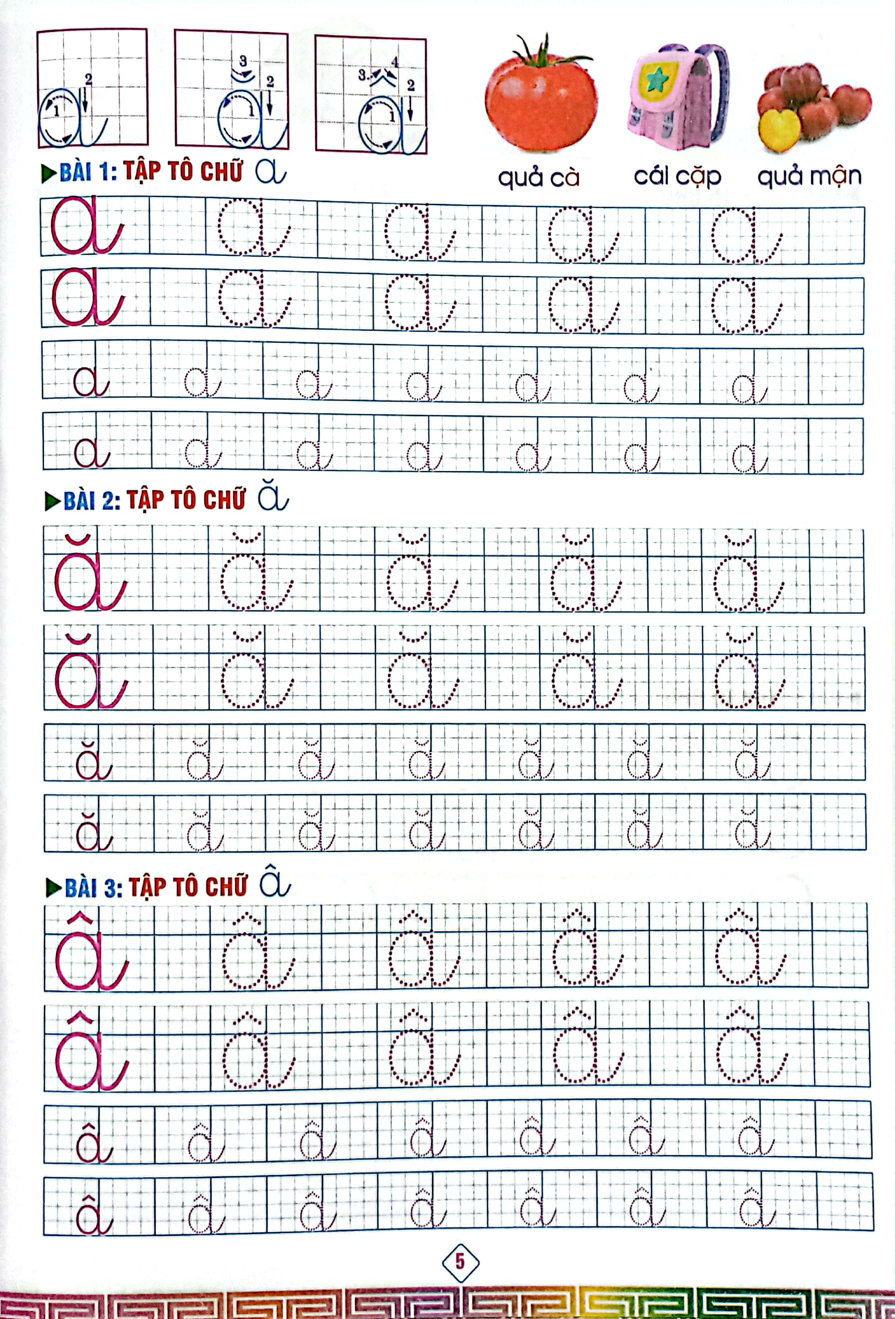 chuẩn bị bé vào lớp 1 - tô chữ mẫu giáo (dành cho bé 4-5 tuổi) - Ảnh 4