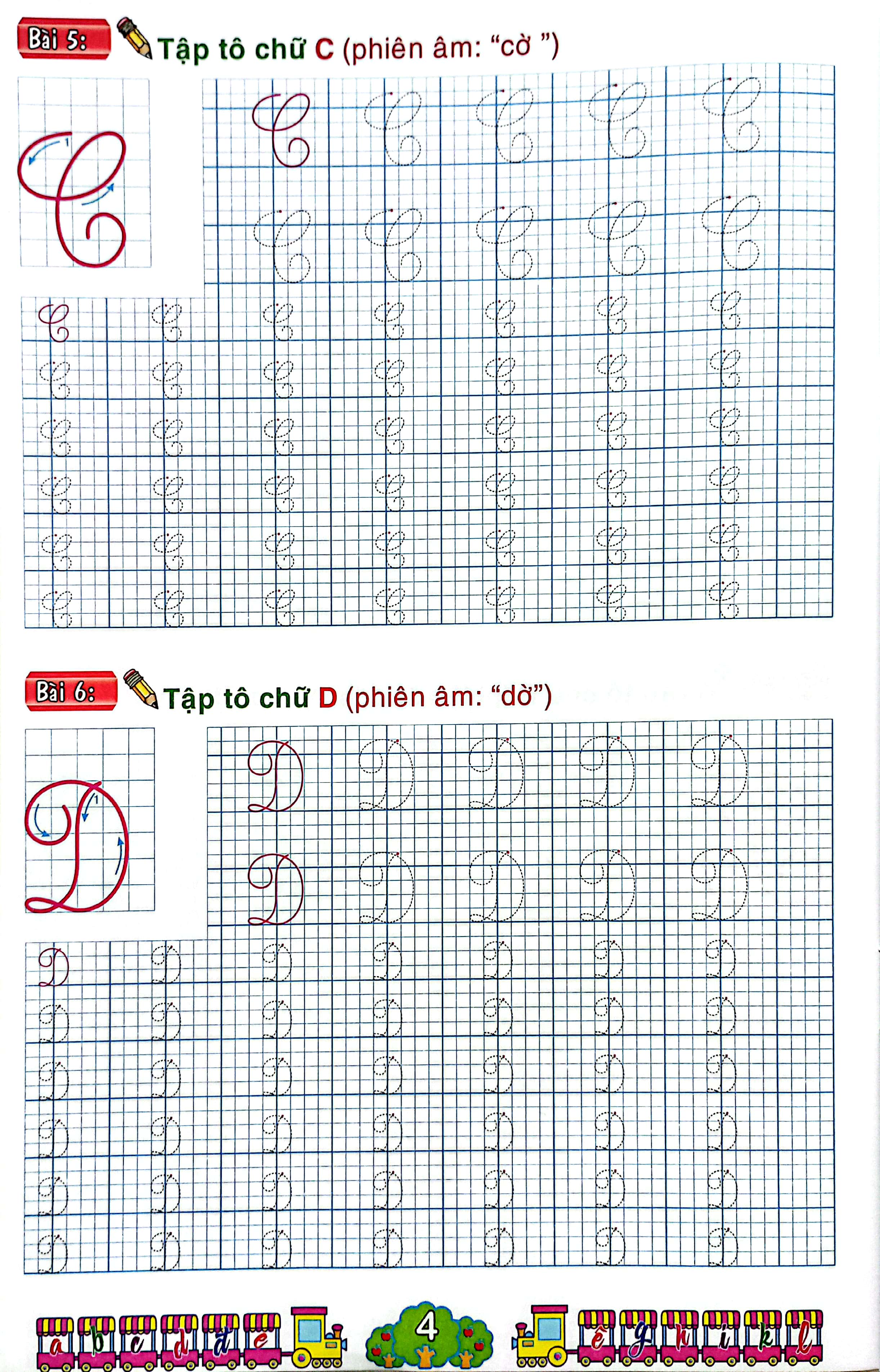 chuẩn bị cho bé vào lớp 1 - tập tô chữ hoa (cho bé từ 4-5 tuổi) - Ảnh 5