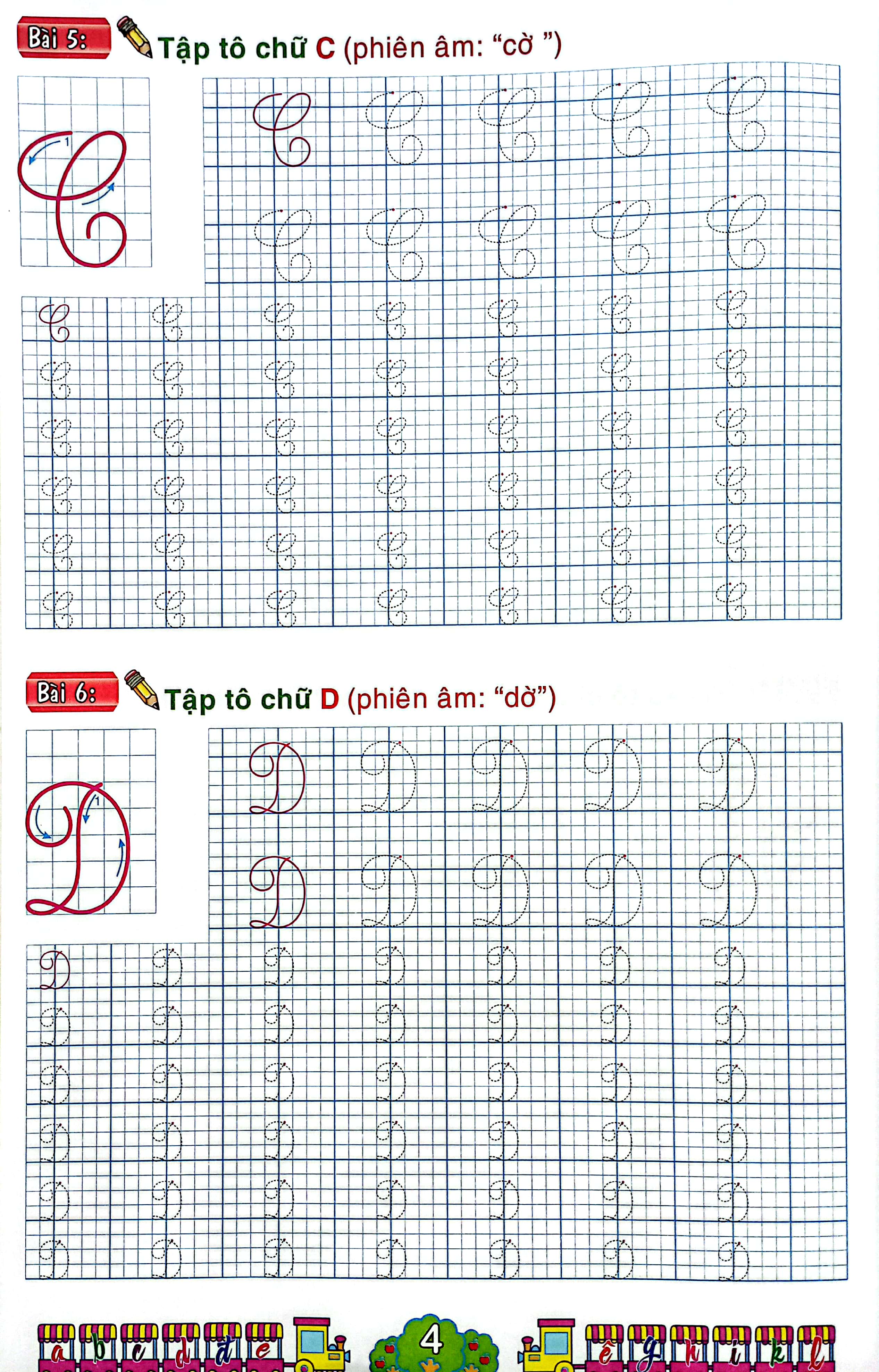 chuẩn bị cho bé vào lớp 1 - tập tô chữ hoa (cho bé từ 4-5 tuổi) - Ảnh 6