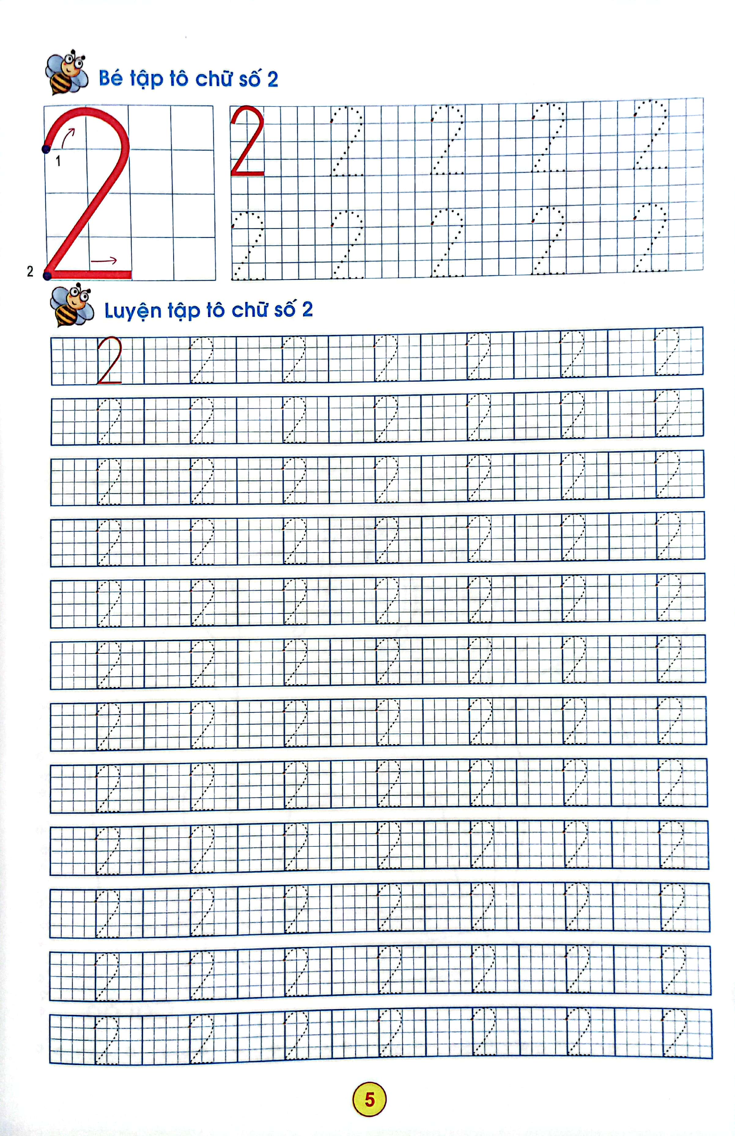 chuẩn bị cho bé vào lớp 1 - tập tô chữ số (cho bé từ 4-5 tuổi) - Ảnh 6