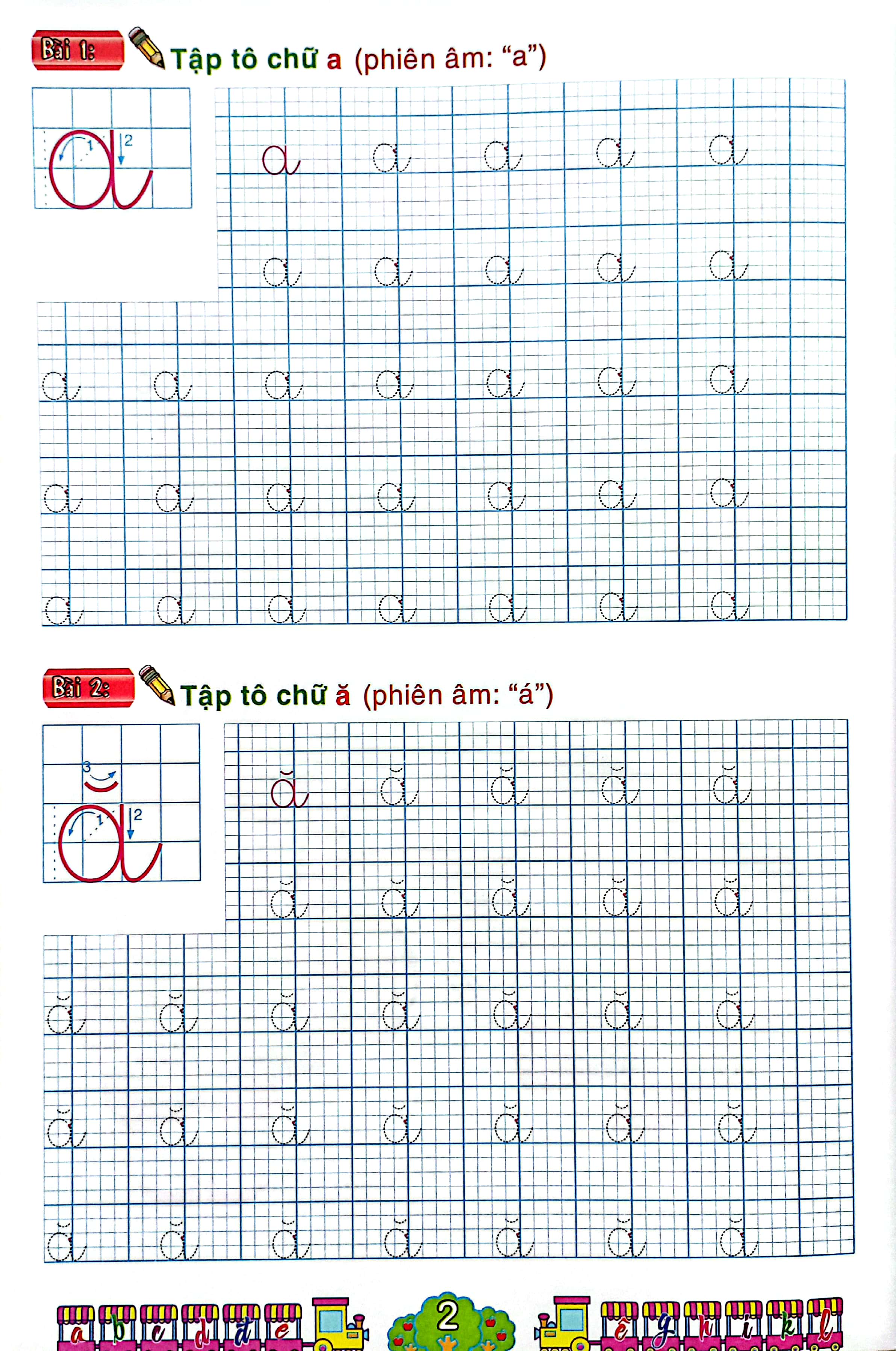 chuẩn bị cho bé vào lớp 1 - tập tô chữ thường (cho bé từ 4-5 tuổi) - Ảnh 3