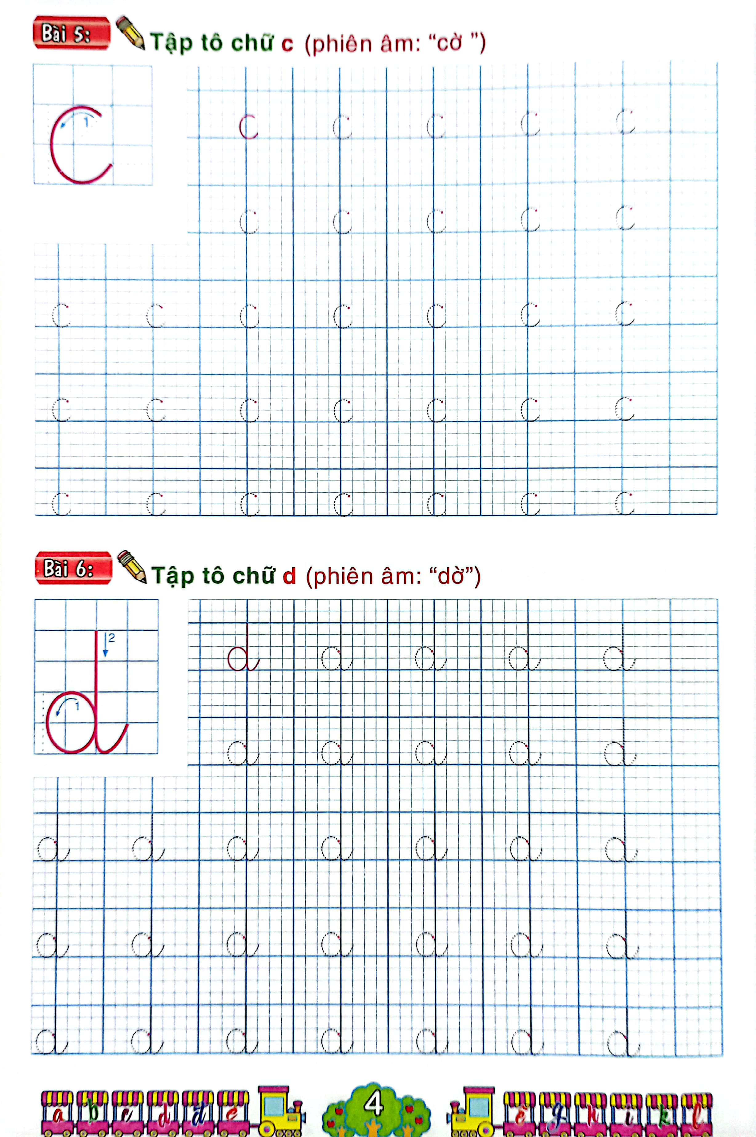 chuẩn bị cho bé vào lớp 1 - tập tô chữ thường (cho bé từ 4-5 tuổi) - Ảnh 5
