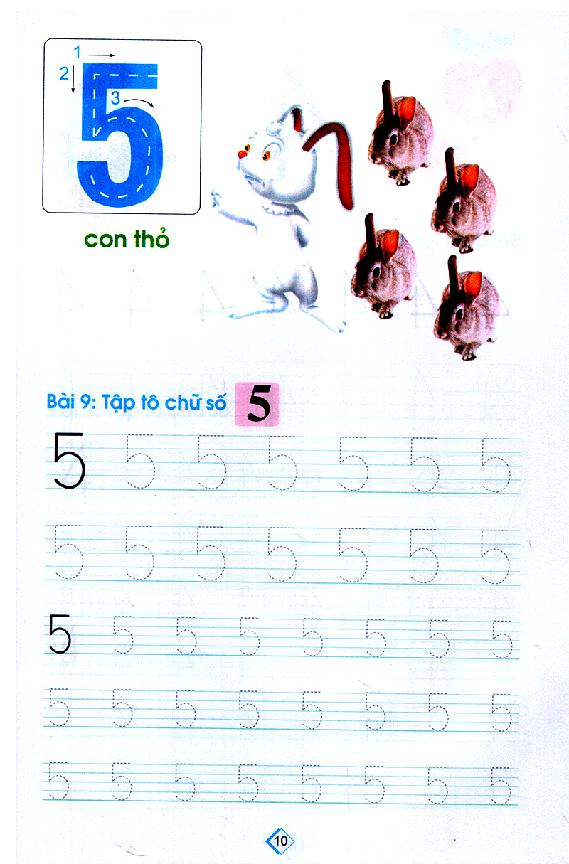 chuẩn bị cho bé vào lớp môt - tập tô số lớp 1 - Ảnh 12